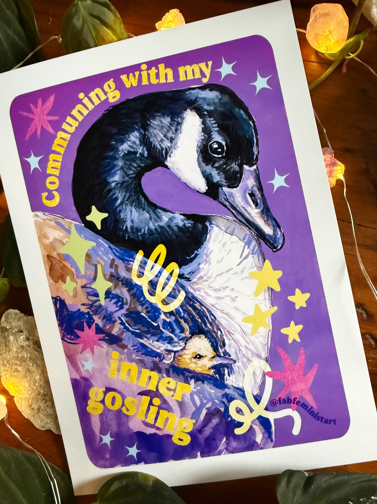 Communing With My Inner Gosling: Mental Health Art Print
