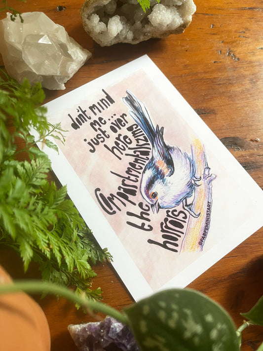 Don't Mind Me Over Here Just Compartmentalizing The Horrors: Mental Health Art Print