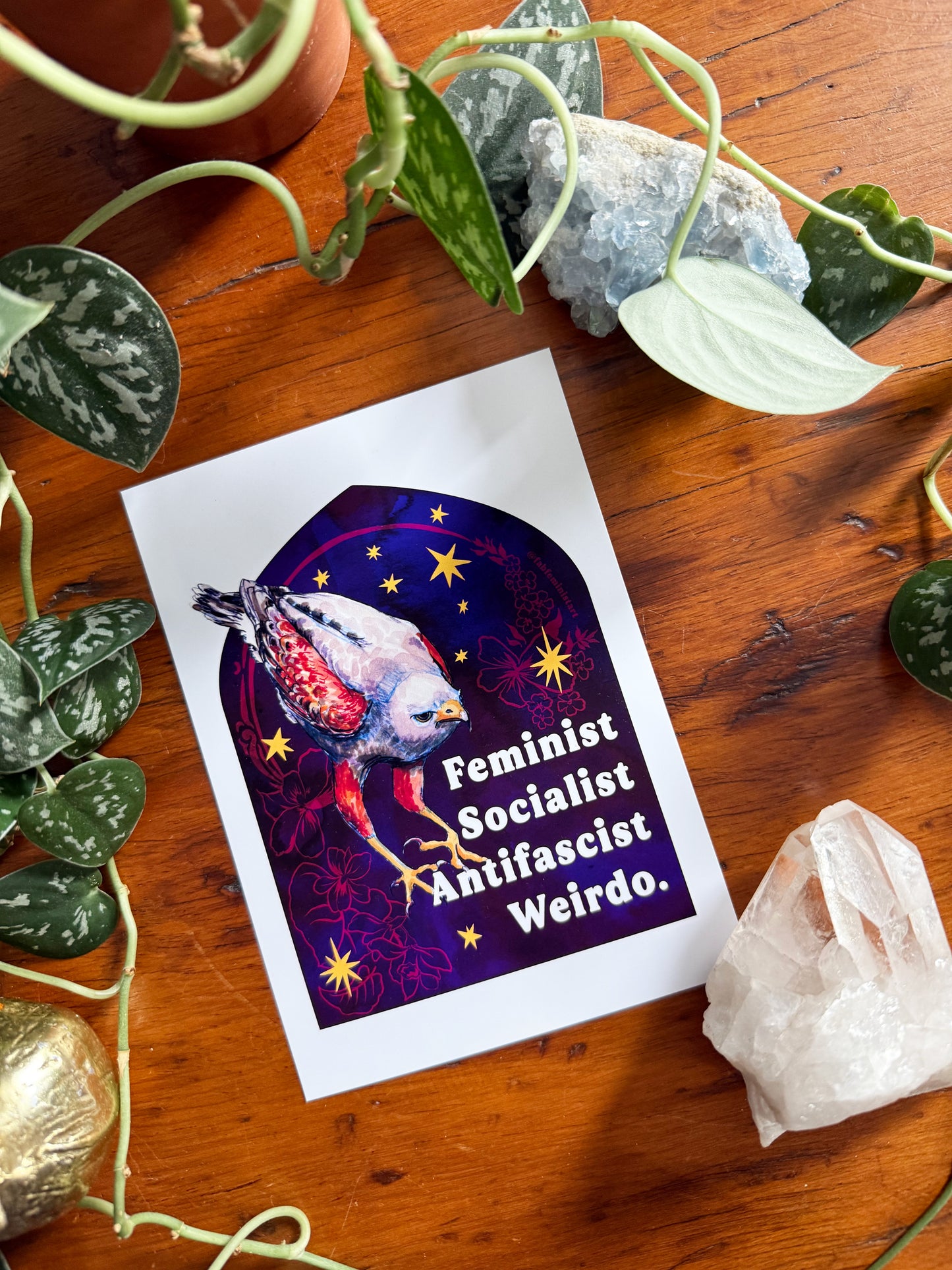 Feminist Socialist Antifascist Weirdo Poster: Feminist Art Print