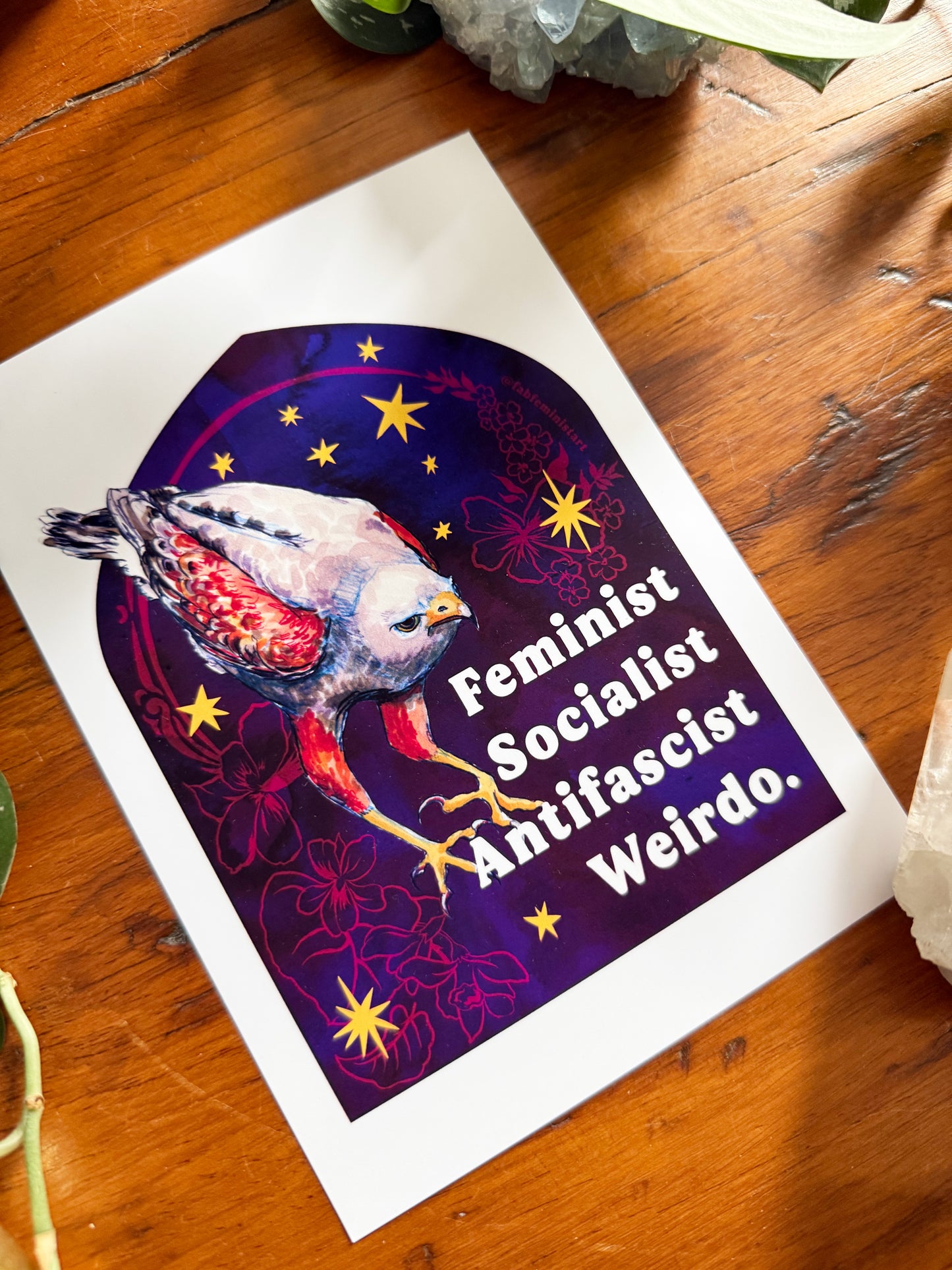Feminist Socialist Antifascist Weirdo Poster: Feminist Art Print