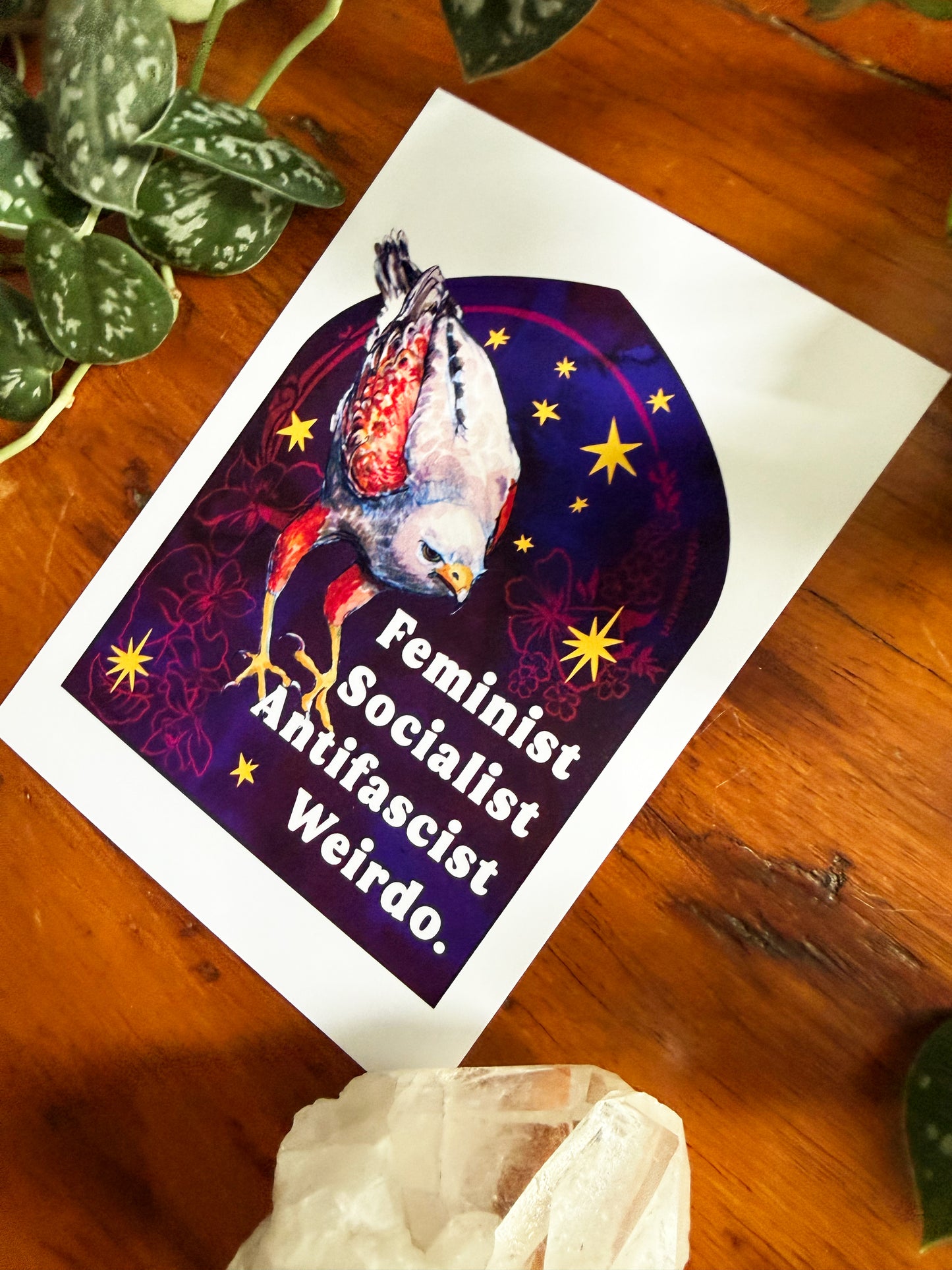 Feminist Socialist Antifascist Weirdo Poster: Feminist Art Print