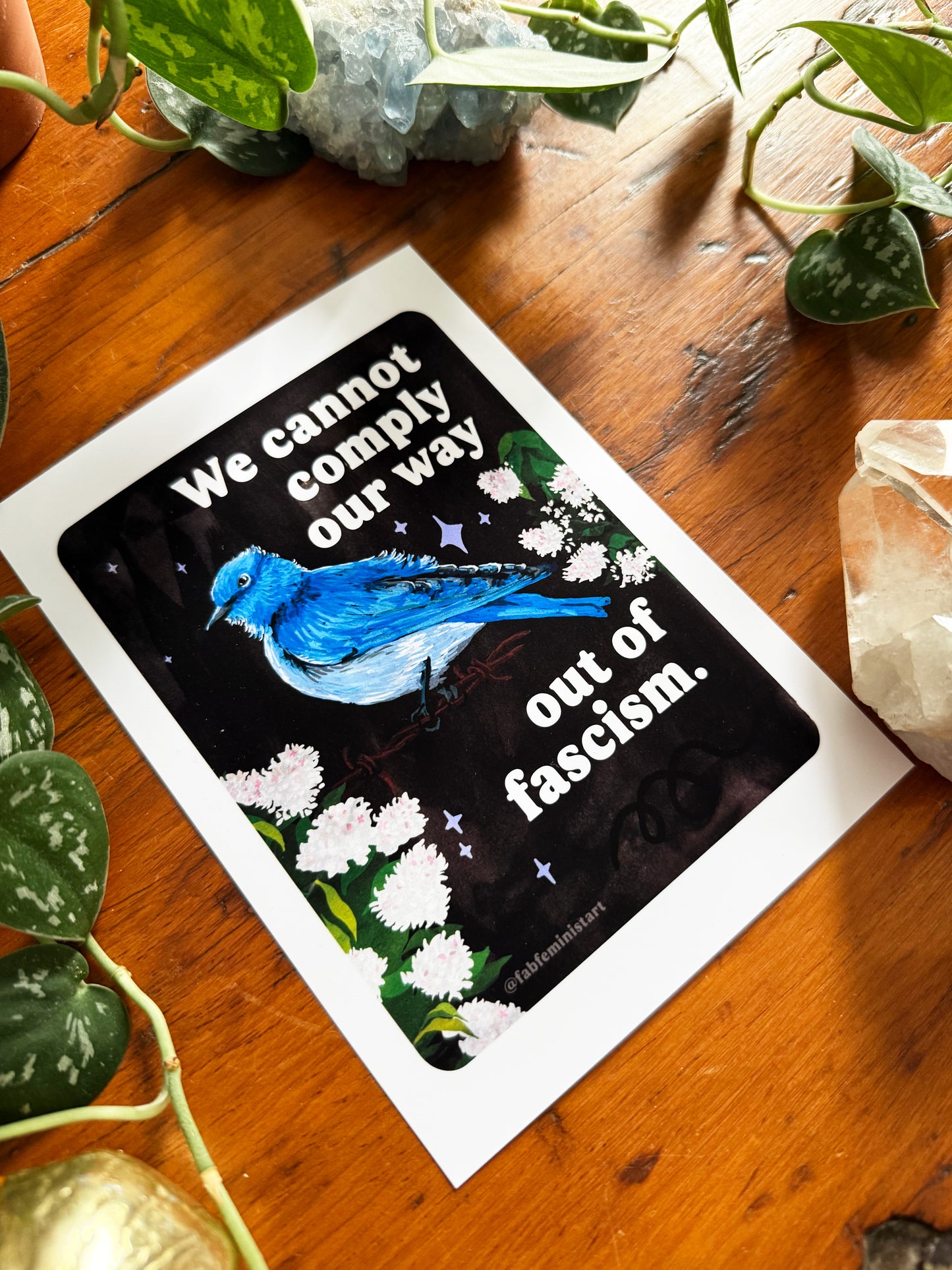 We cannot comply our way out of fascism: feminist art print