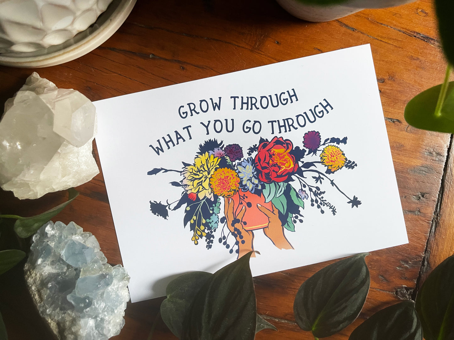 Grow Through What You Go Through: Mental Health Art Print