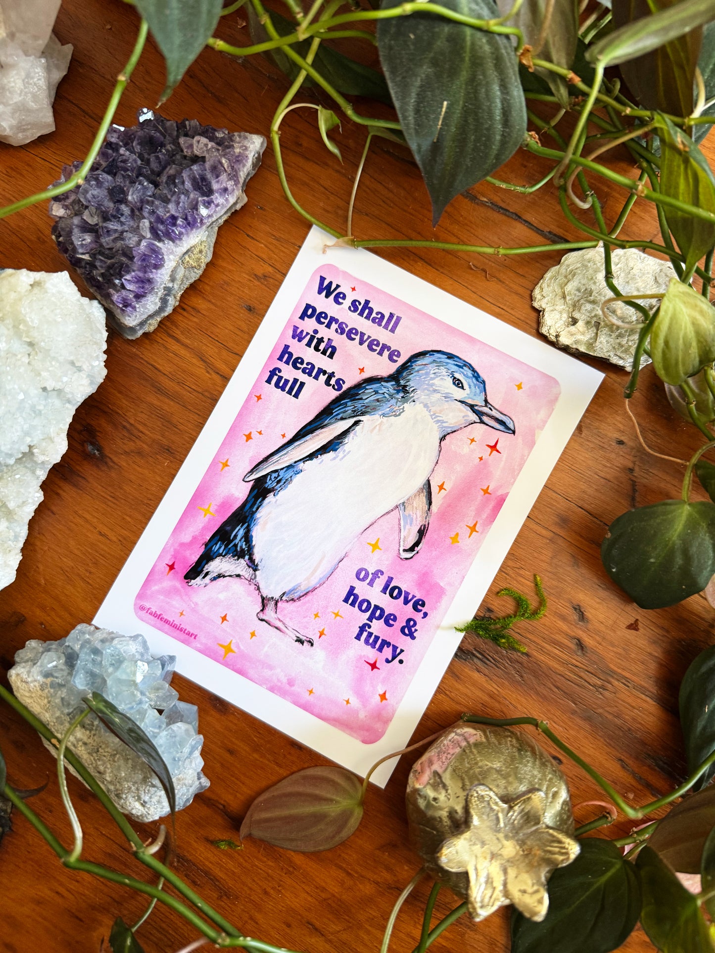 We Shall Persevere with Hearts Full of Love, Hope & Fury: feminist print