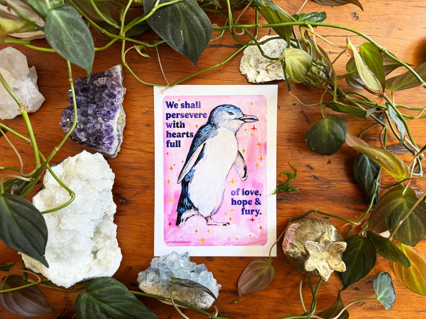 We Shall Persevere with Hearts Full of Love, Hope & Fury: feminist print