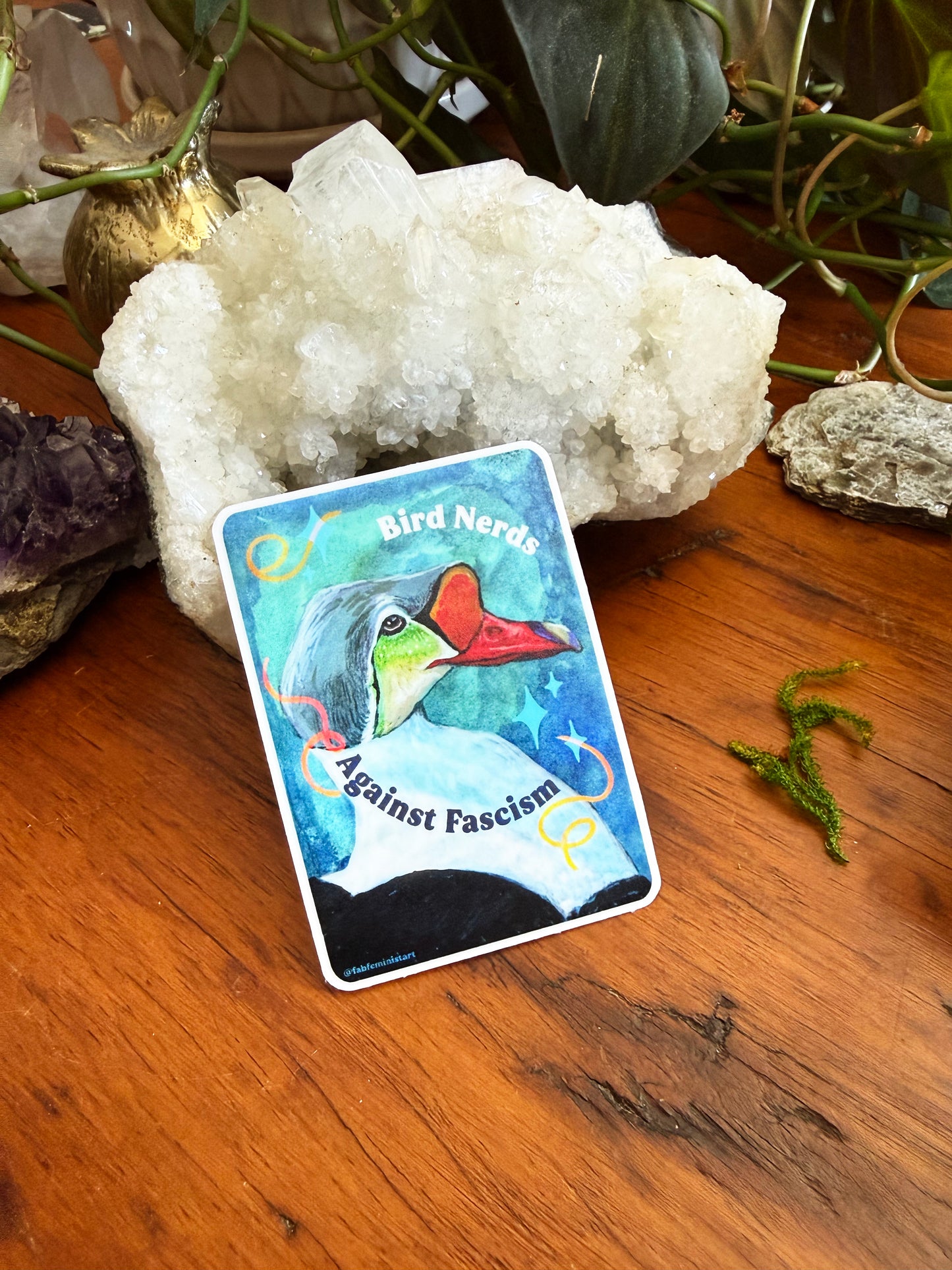 Bird Nerds Against Fascism: Feminist Sticker
