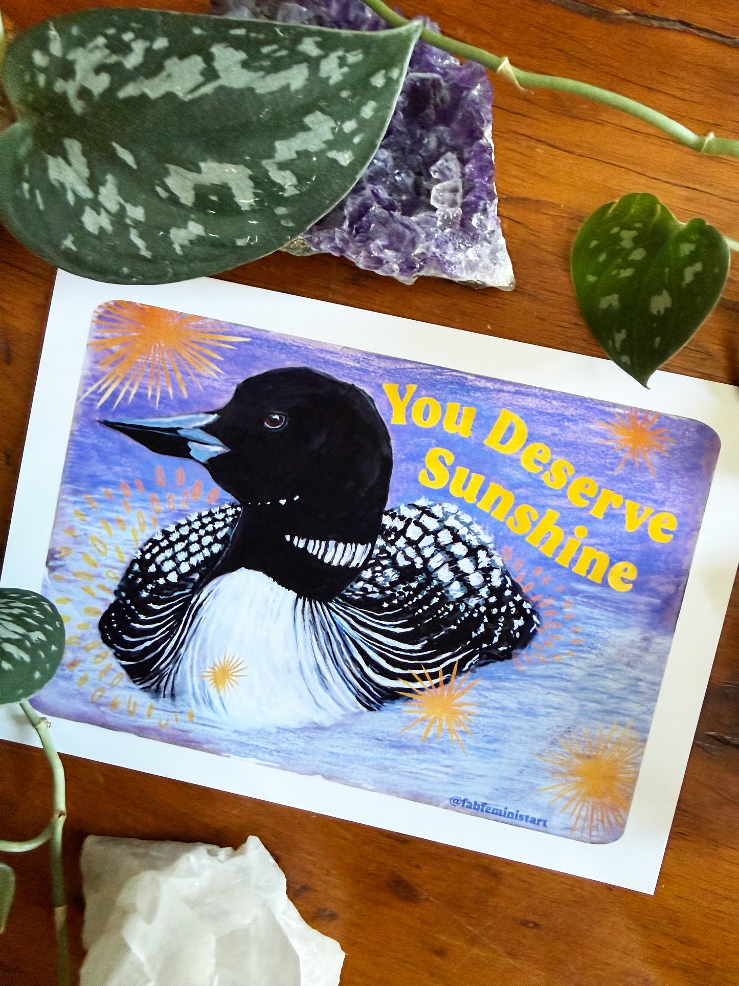 You Deserve Sunshine: feminist art print