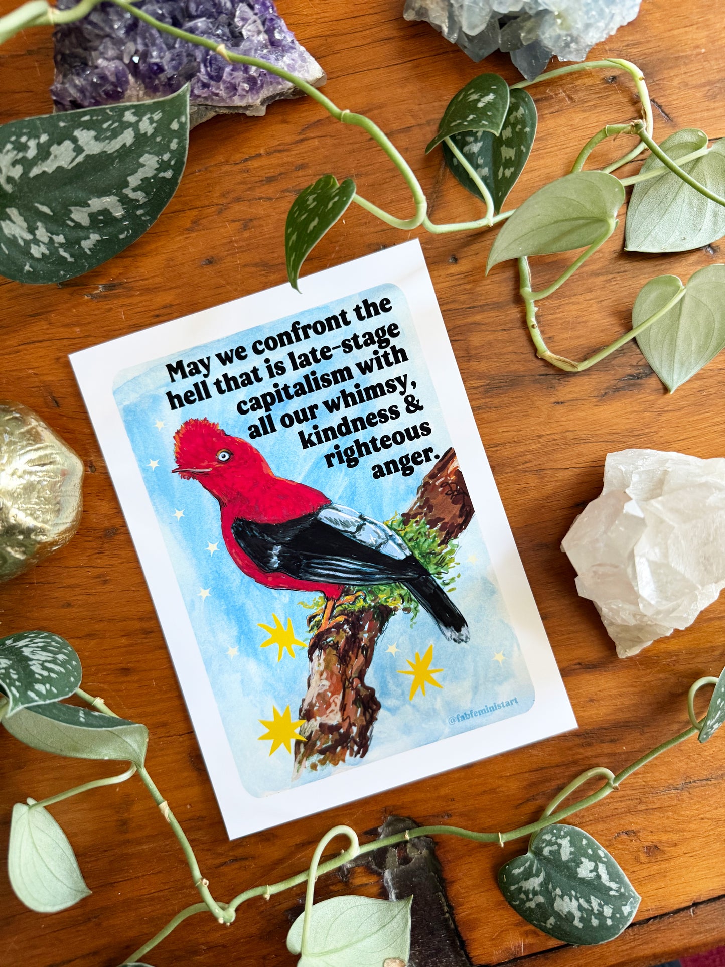 May we confront the hell that is late-stage capitalism with all our whimsy, kindness and righteous anger: feminist print