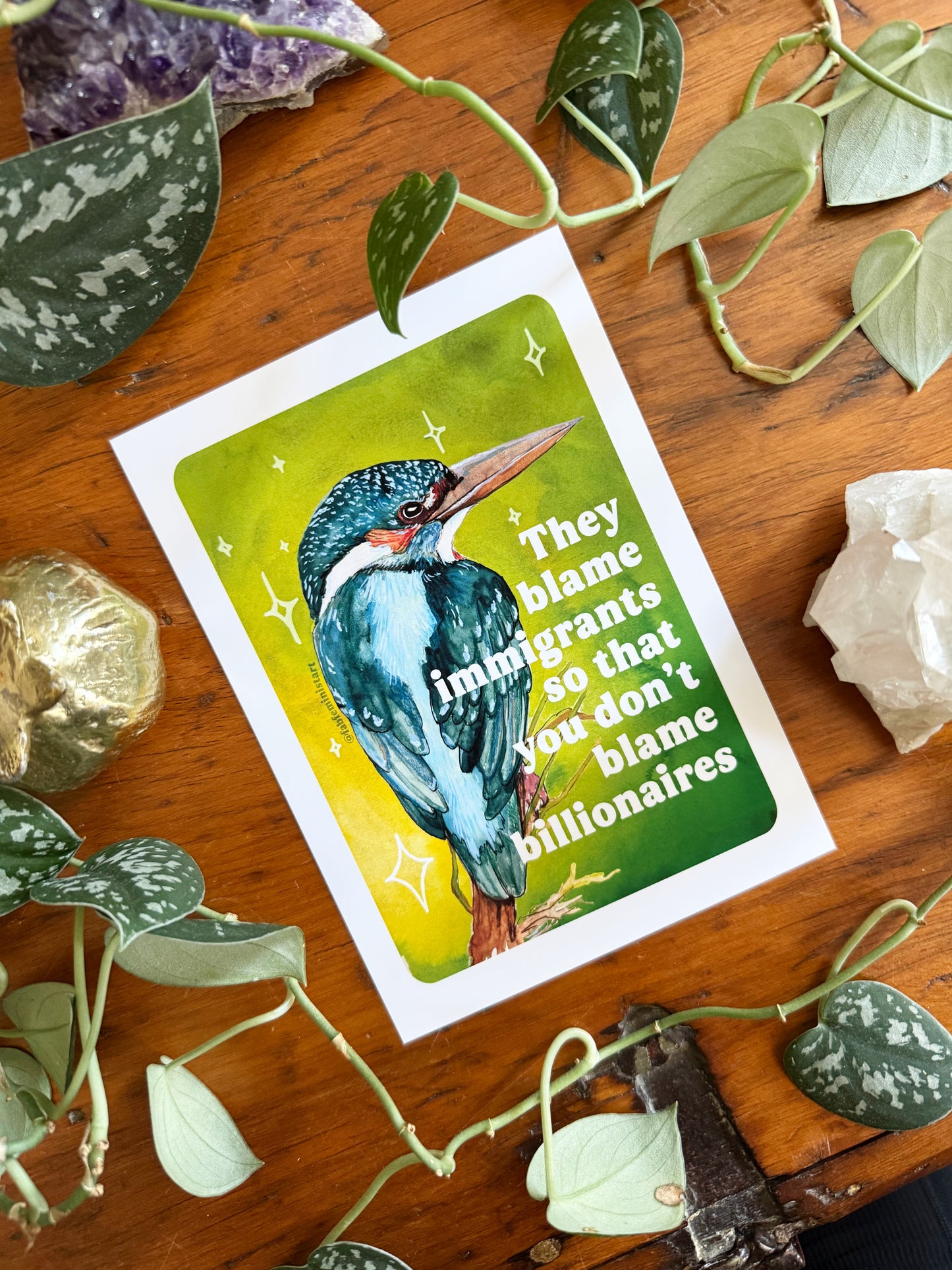 They blame immigrants so that you don’t blame billionaires: Art Print