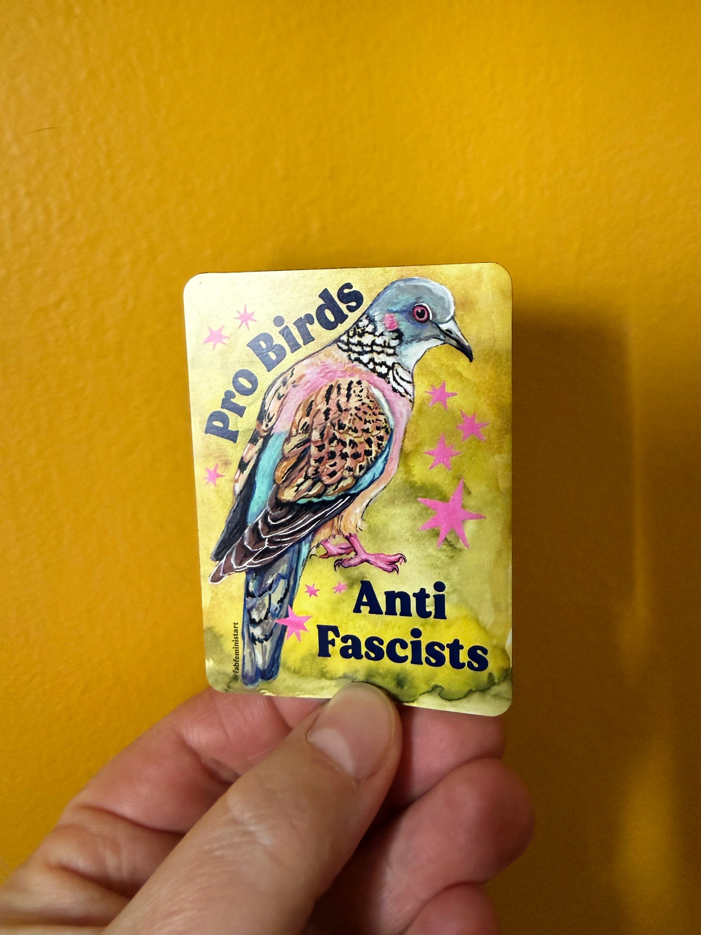 Pro Birds Anti Fascists : Feminist Magnet