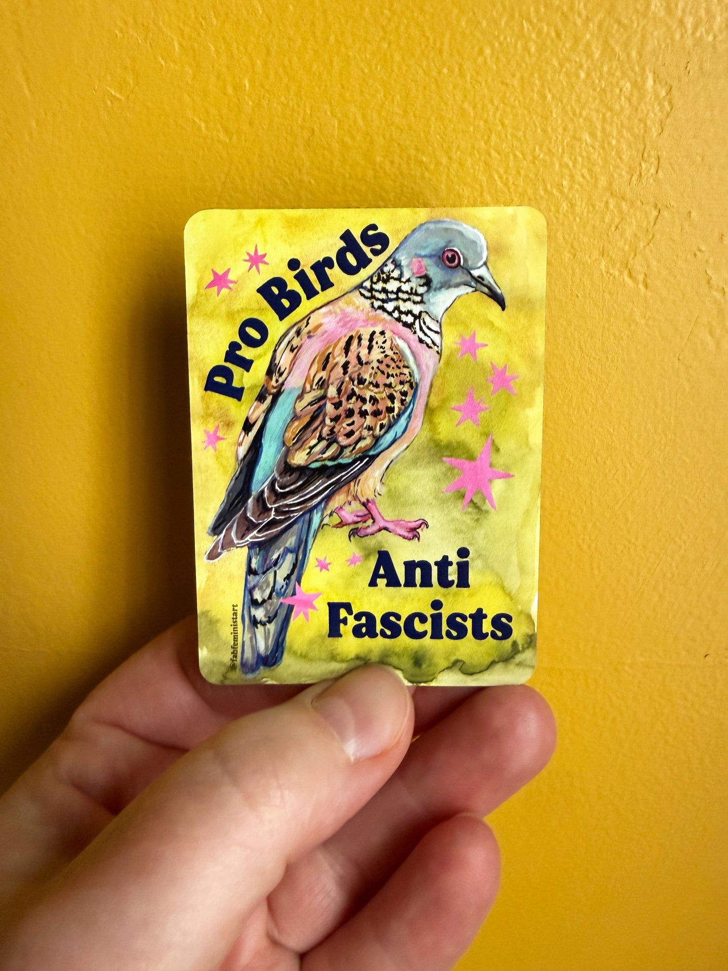 Pro Birds Anti Fascists : Feminist Magnet