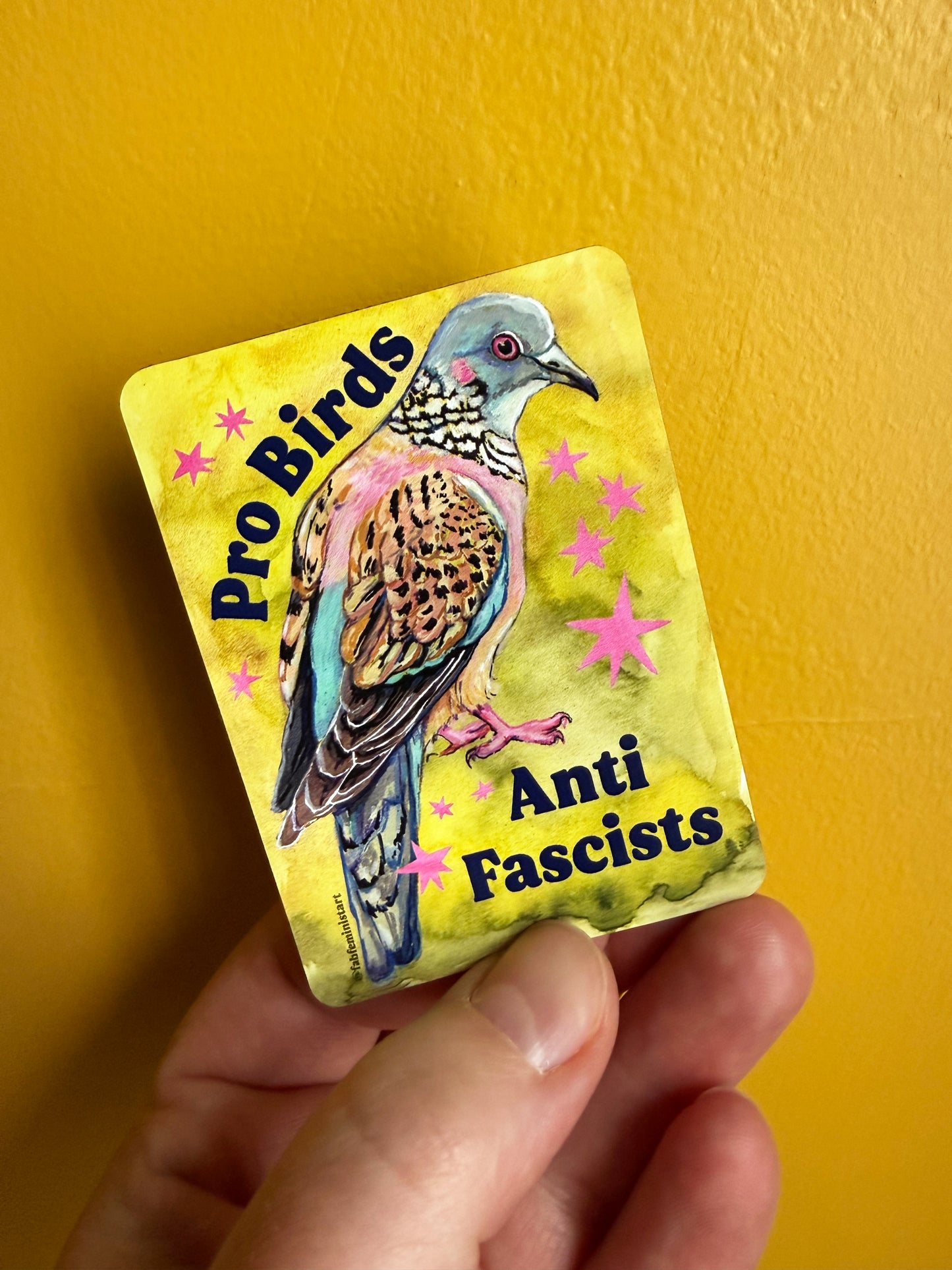 Pro Birds Anti Fascists : Feminist Magnet