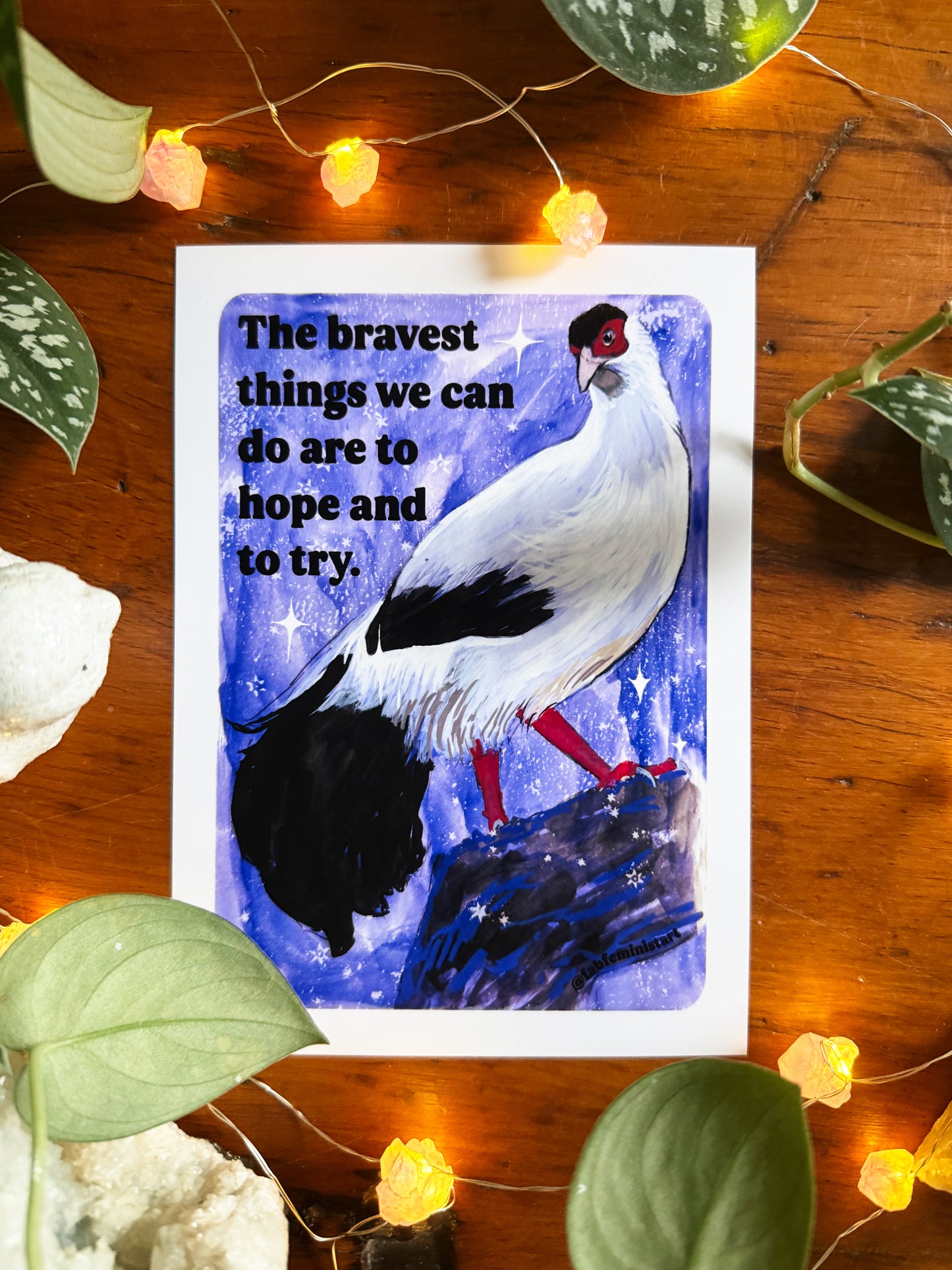 The bravest things we can do are to hope and to try: feminist art print