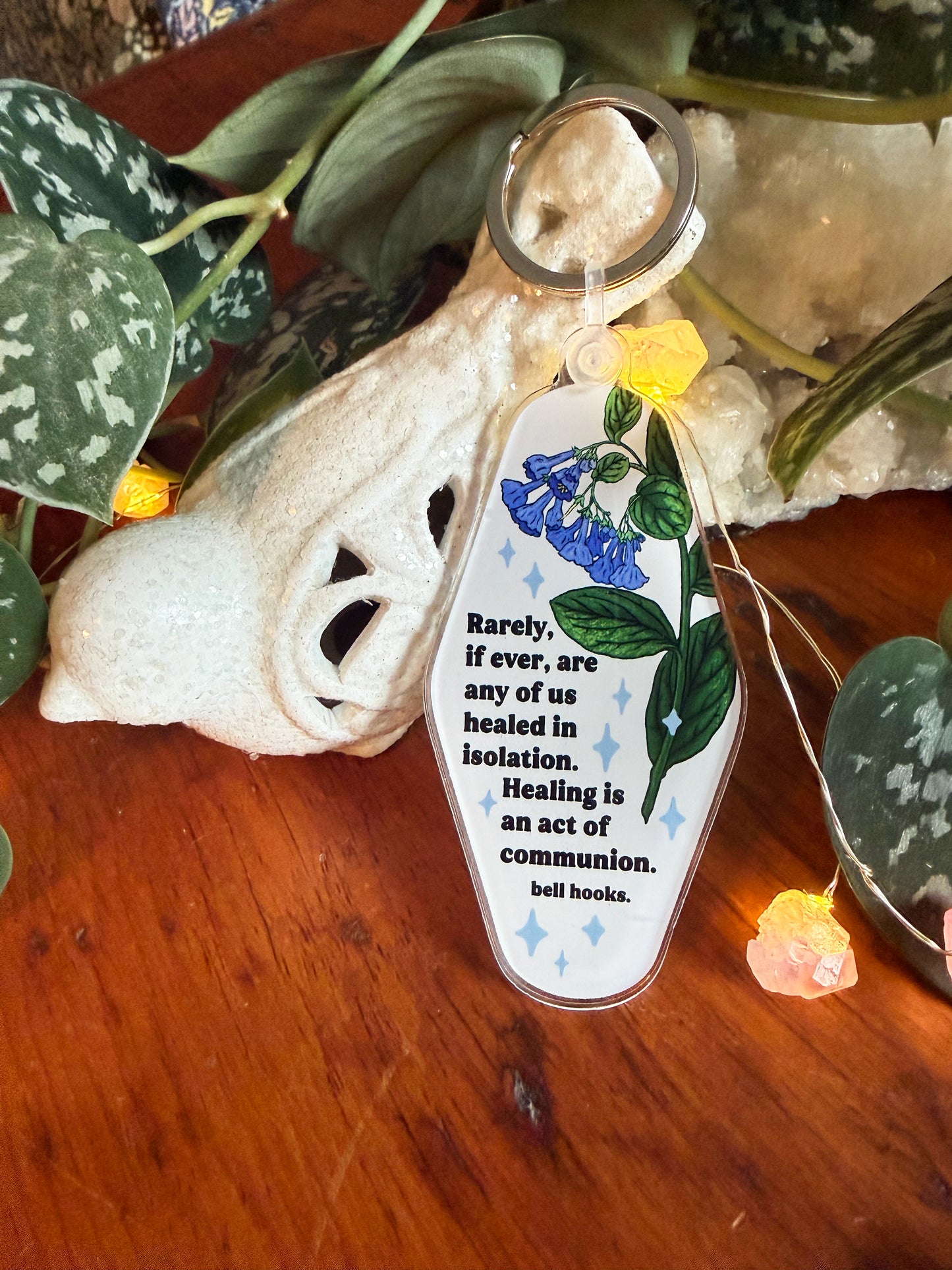 Rarely, if ever, are any of us healed in isolation. Healing is an act of communion, bell hooks: Feminist Keychain