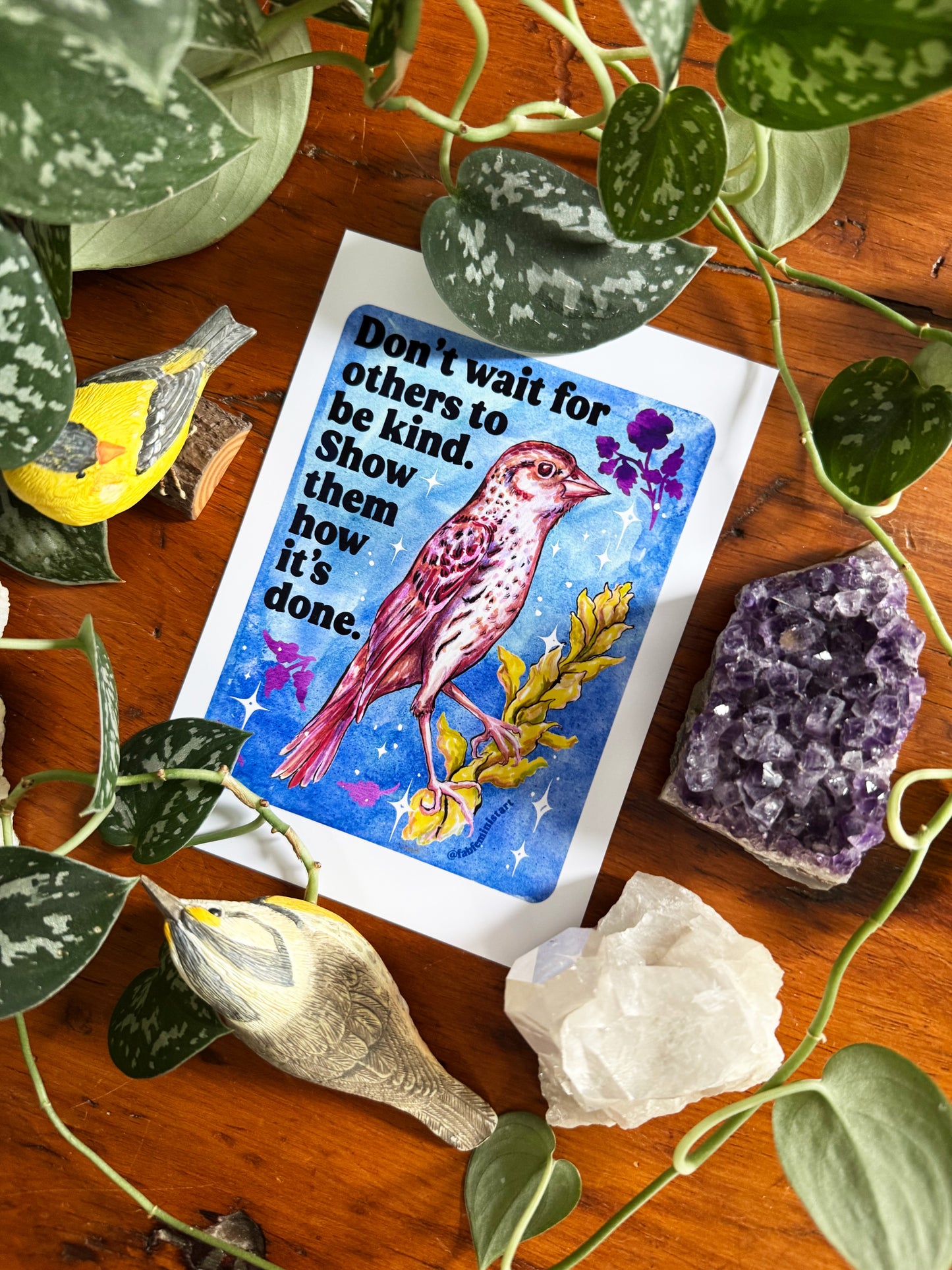 Don't wait for others to be kind. Show them how it's done: feminist art print