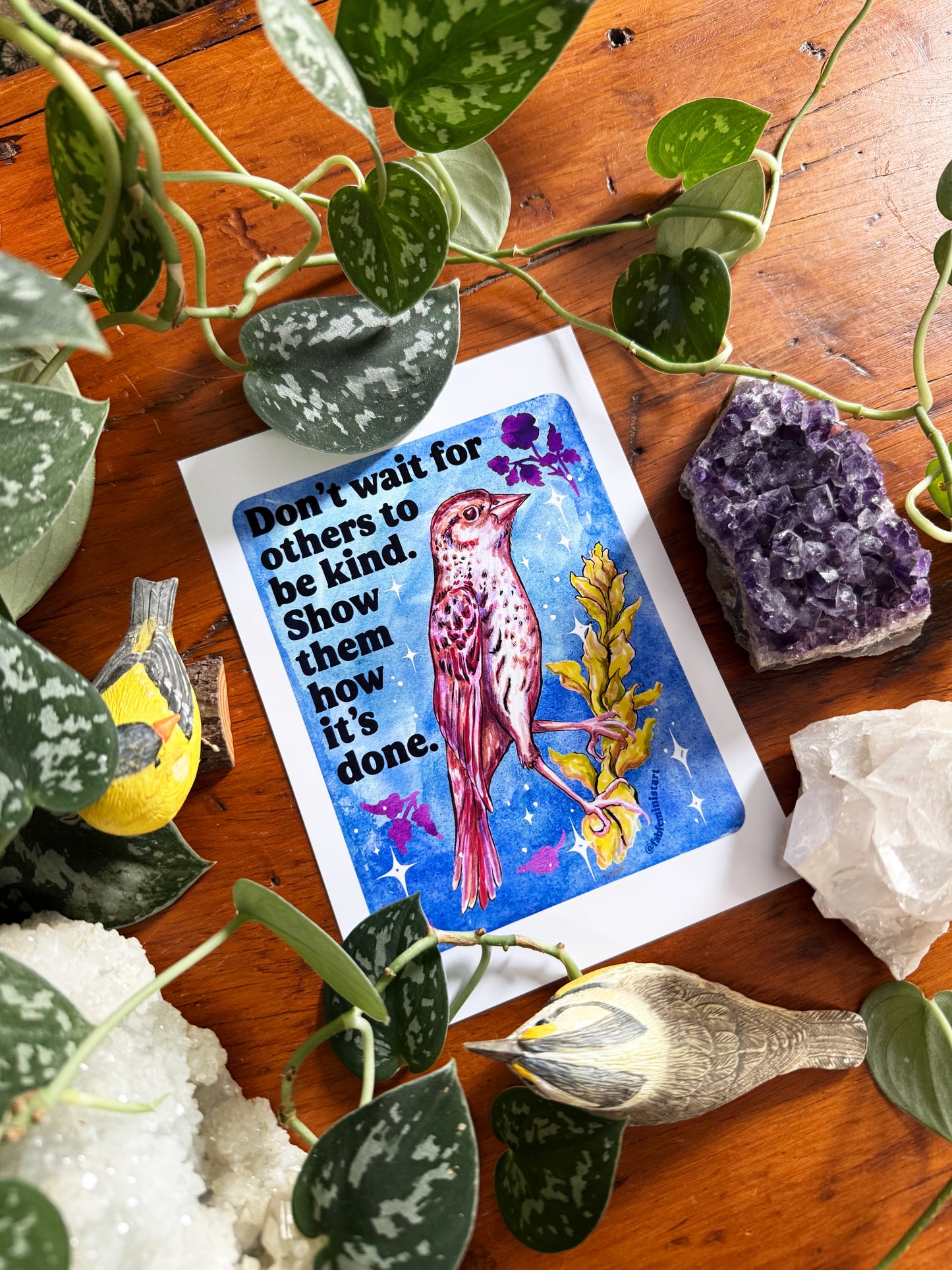 Don't wait for others to be kind. Show them how it's done: feminist art print