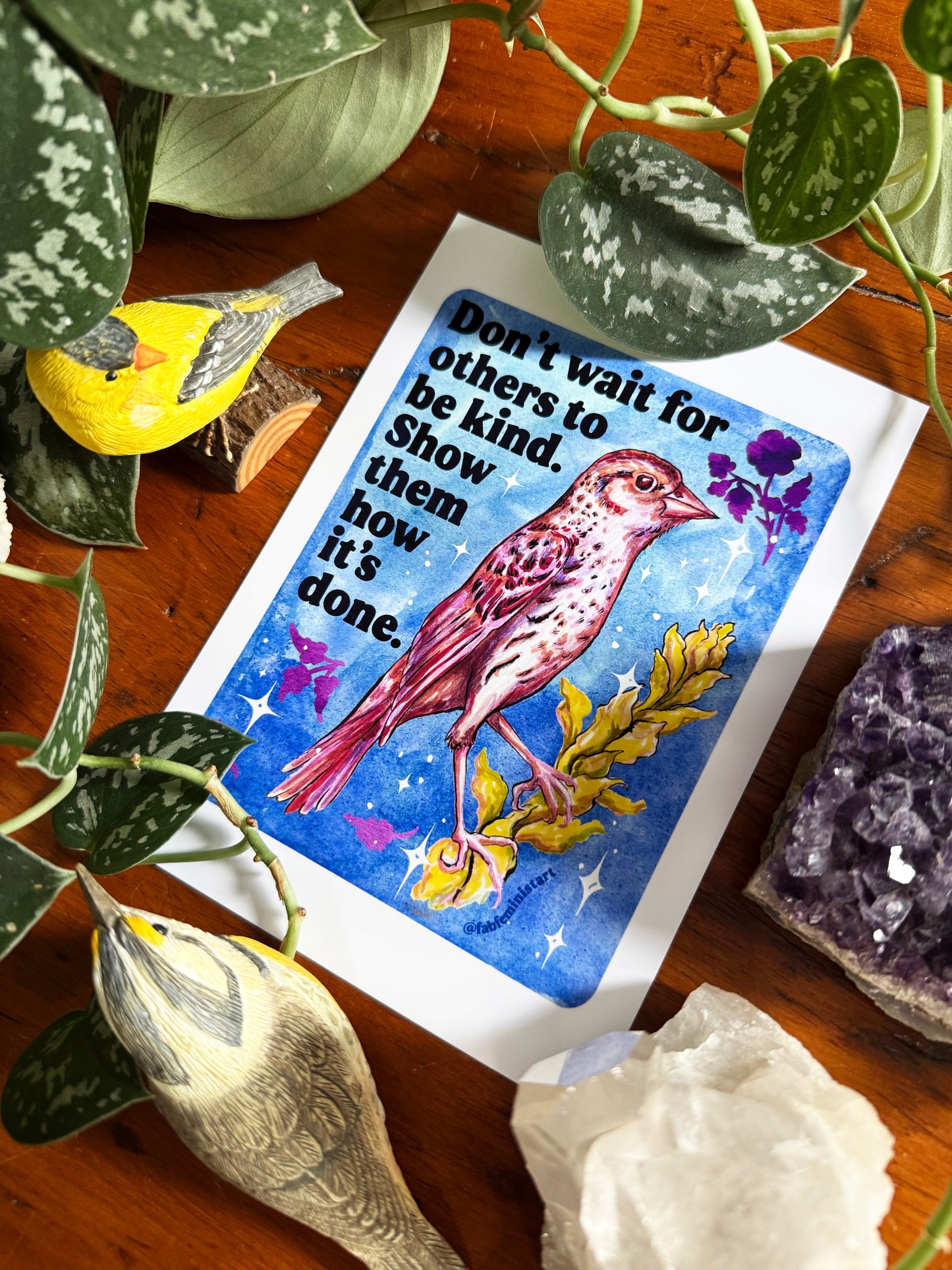 Don't wait for others to be kind. Show them how it's done: feminist art print