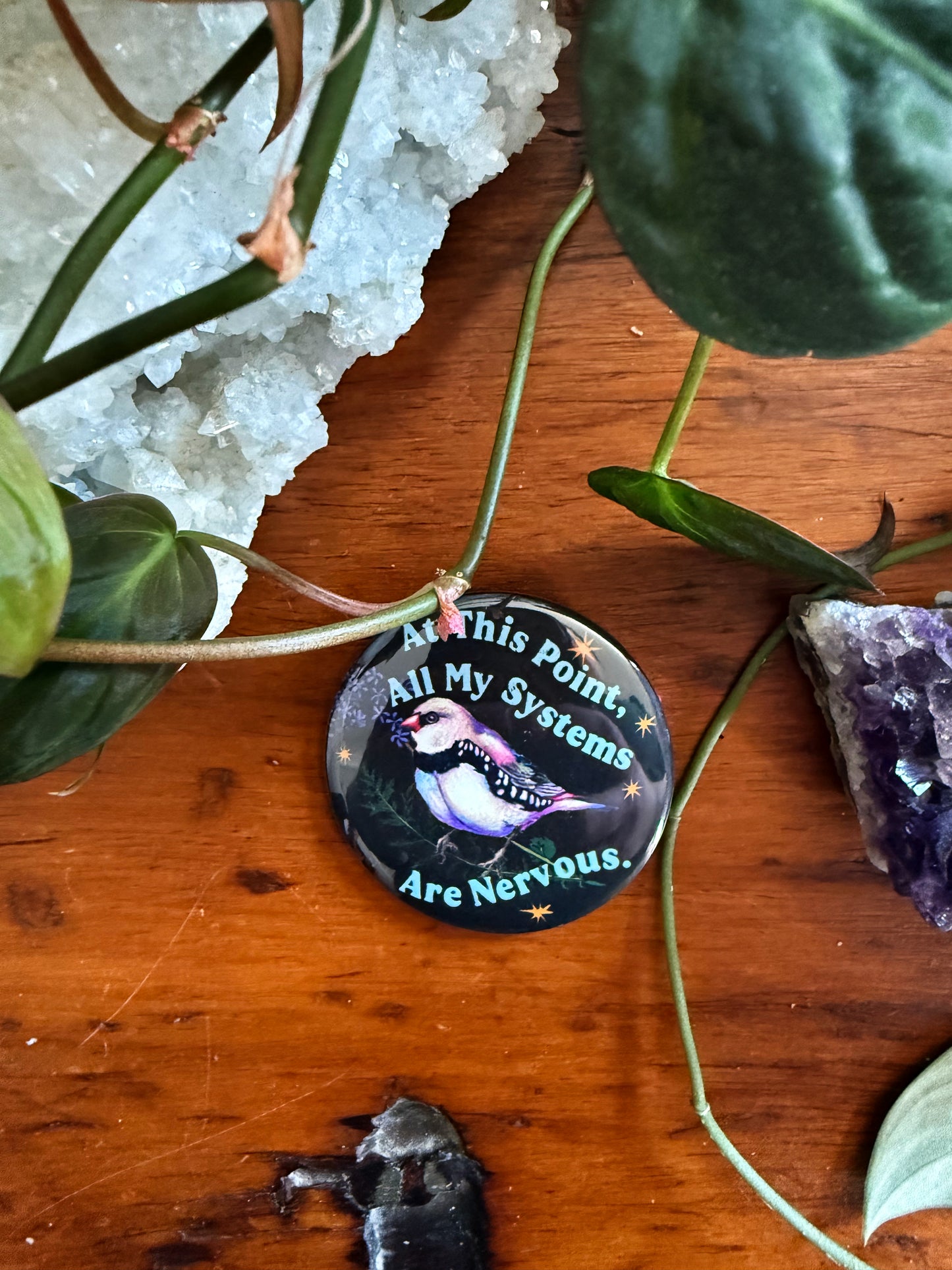 At this point all my systems are nervous: Feminist Pinback Button