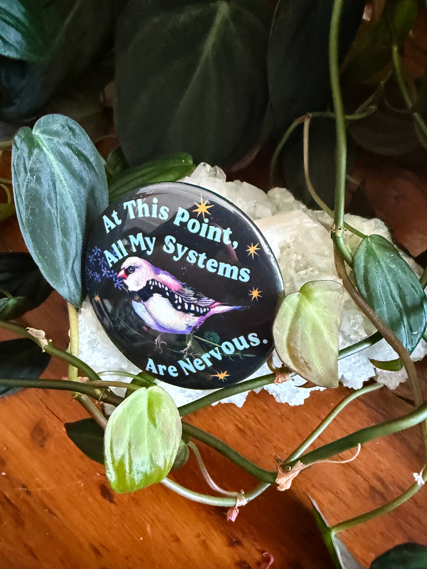 At this point all my systems are nervous: Feminist Pinback Button