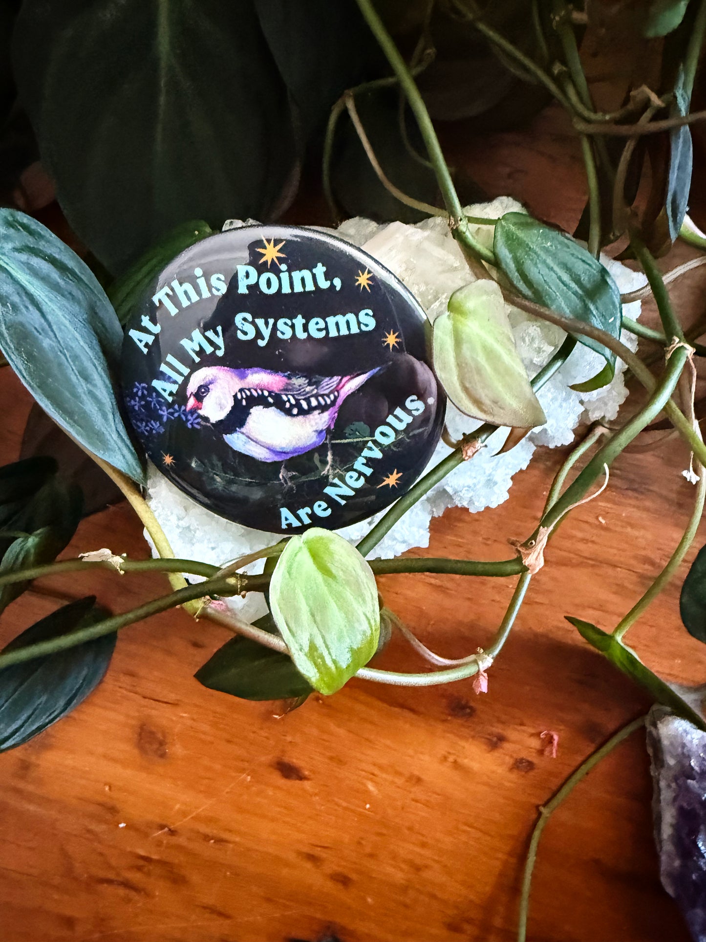 At this point all my systems are nervous: Feminist Pinback Button