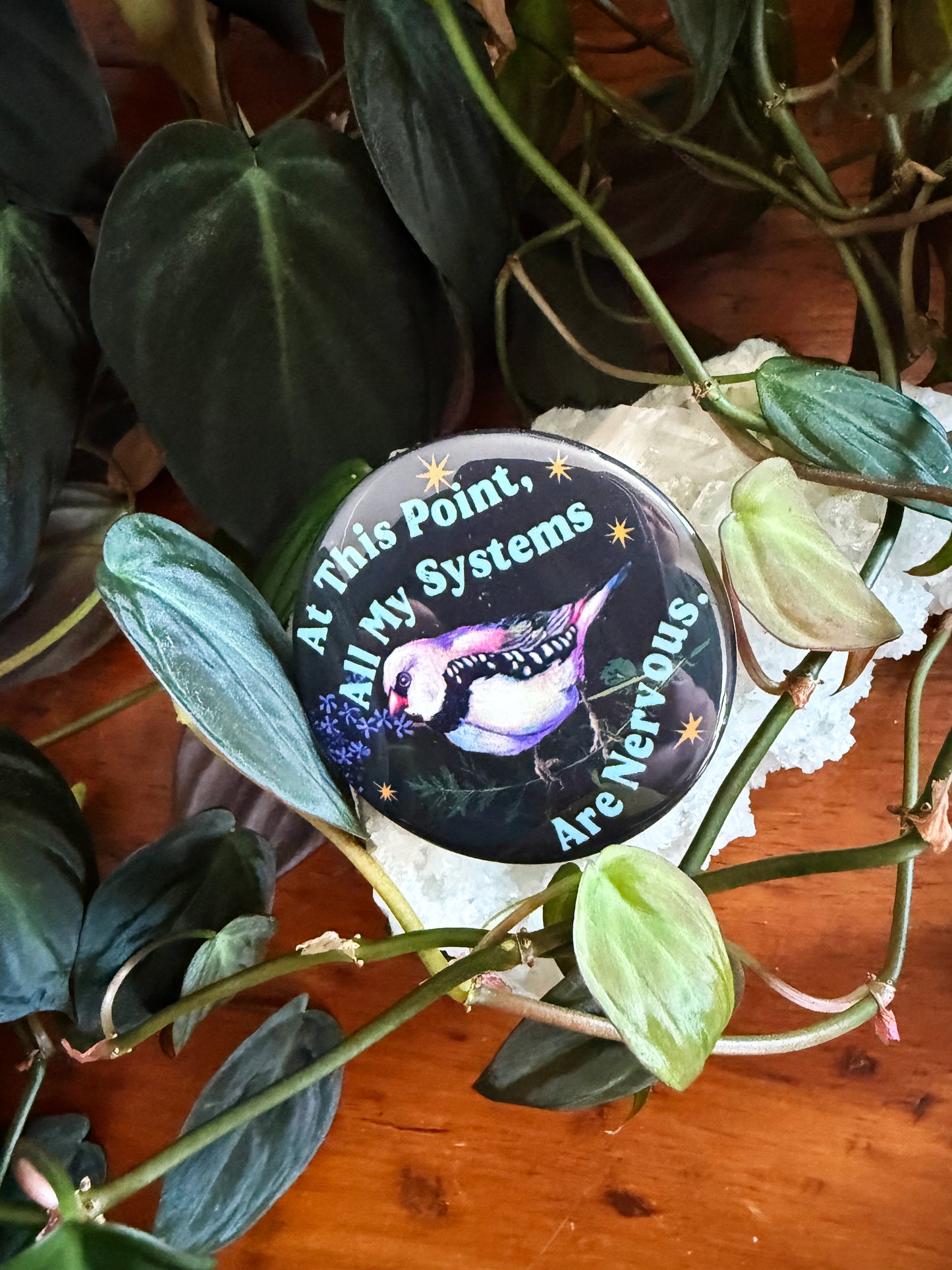 At this point all my systems are nervous: Feminist Pinback Button