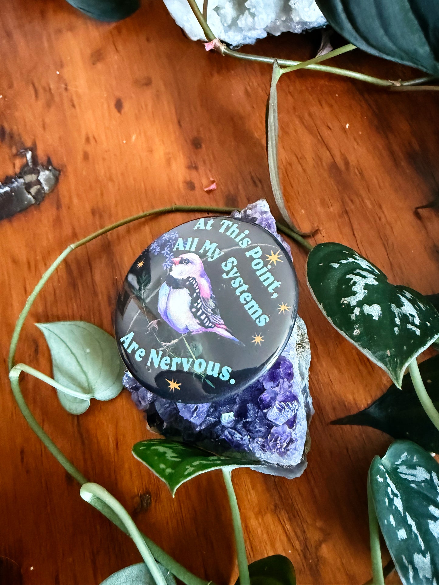 At this point all my systems are nervous: Feminist Pinback Button