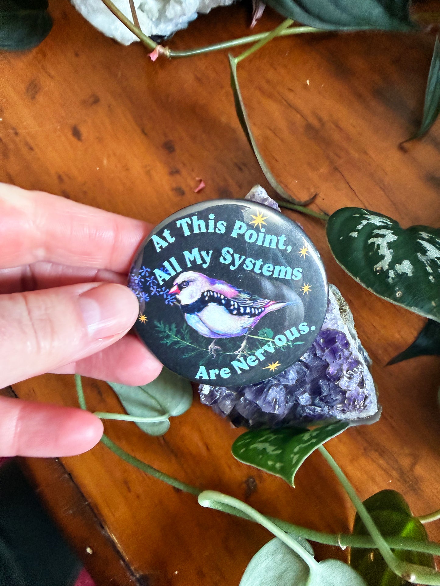 At this point all my systems are nervous: Feminist Pinback Button