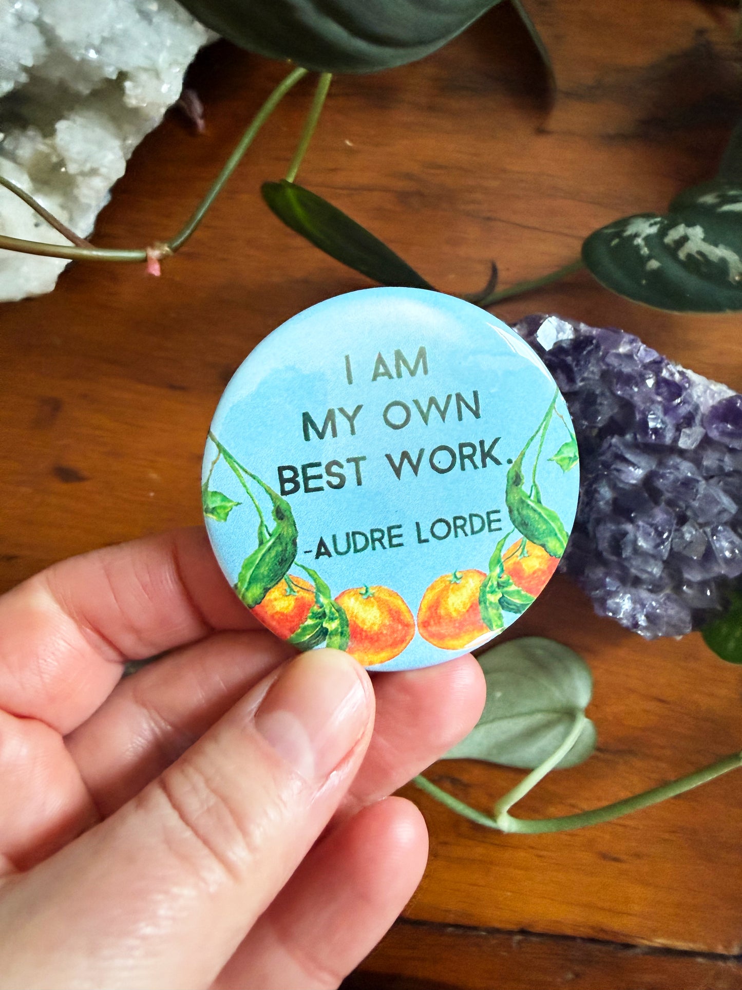 I Am My Own Best Work, Audre Lorde: Feminist Pinback Button