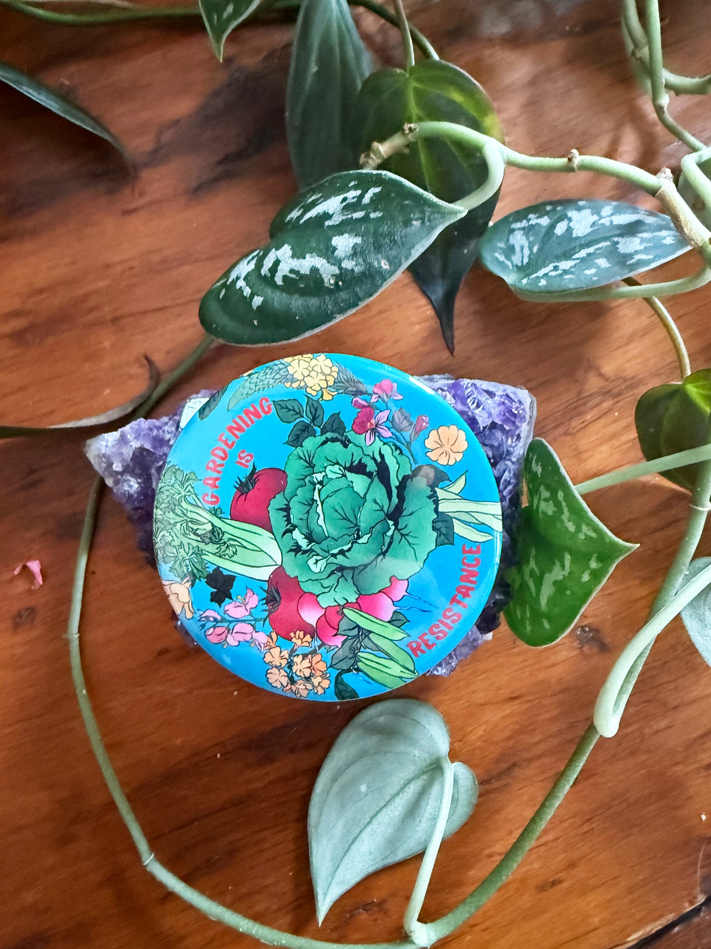 Gardening Is Resistance: Feminist Pinback Button