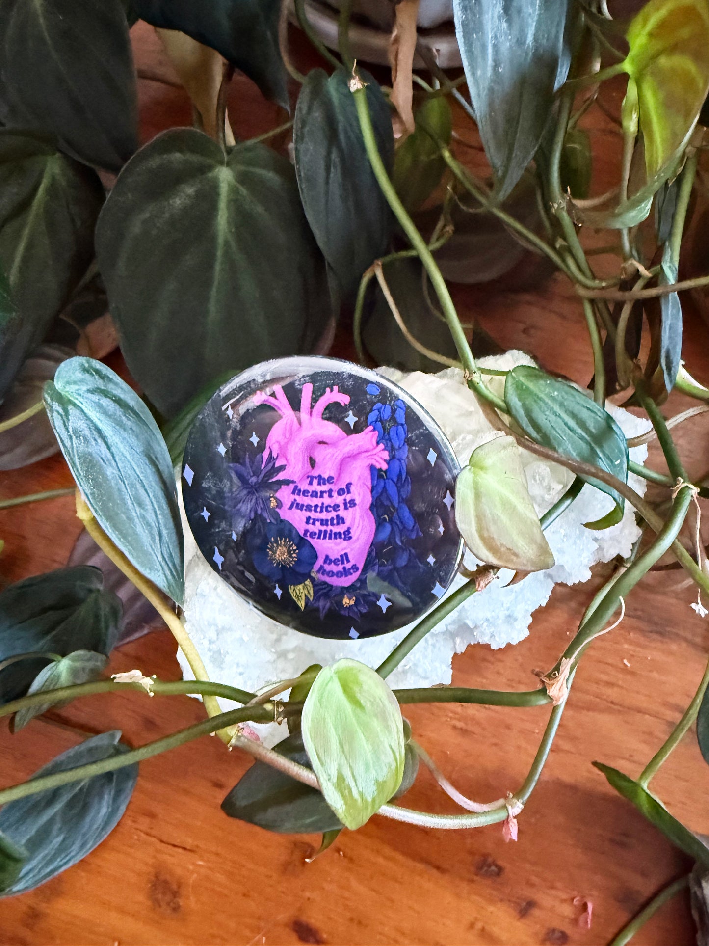 The Heart Of Justice Is Truth Telling, bell hooks: Feminist Pinback Button