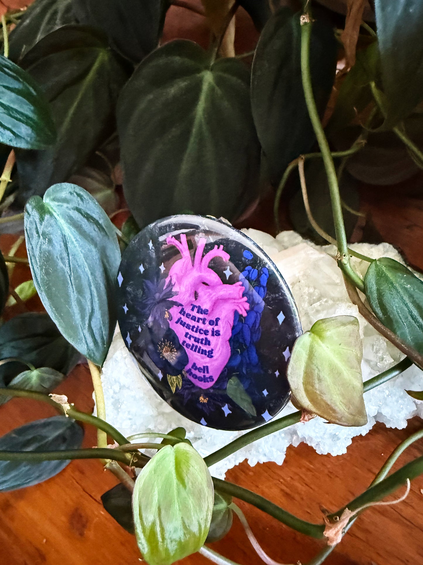 The Heart Of Justice Is Truth Telling, bell hooks: Feminist Pinback Button