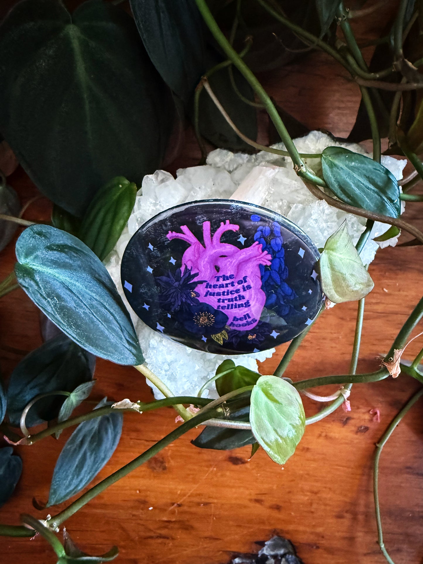 The Heart Of Justice Is Truth Telling, bell hooks: Feminist Pinback Button