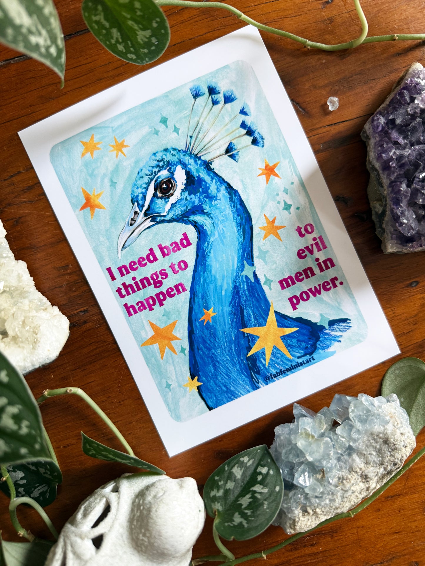 I Need Bad Things to Happen to Evil Men in Power: Feminist Art Print