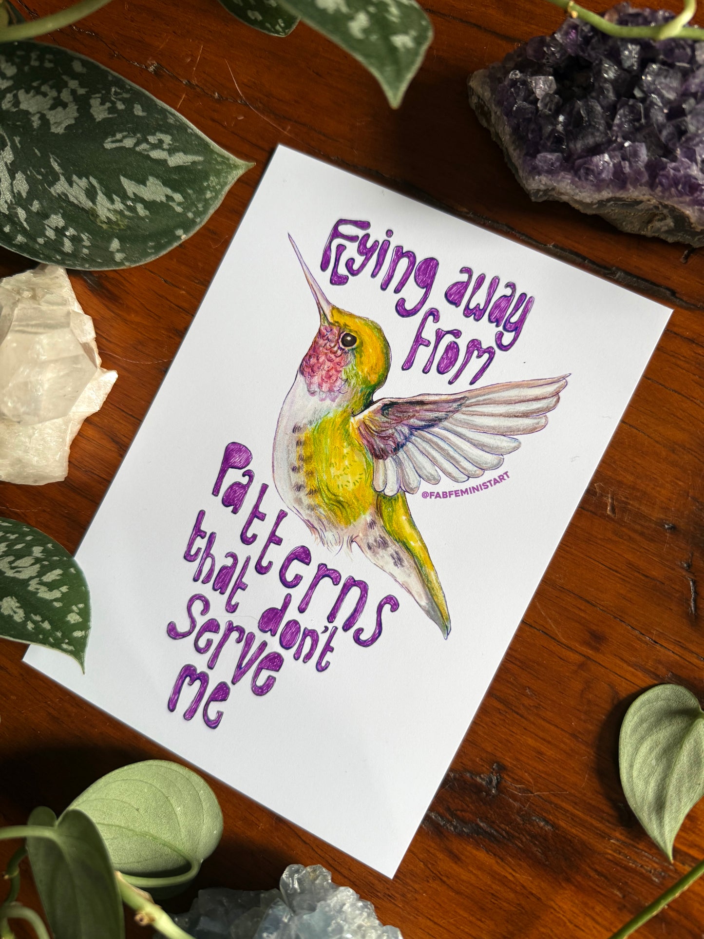 Flying Away From Patterns That Don't Serve Me: Mental Health Poster