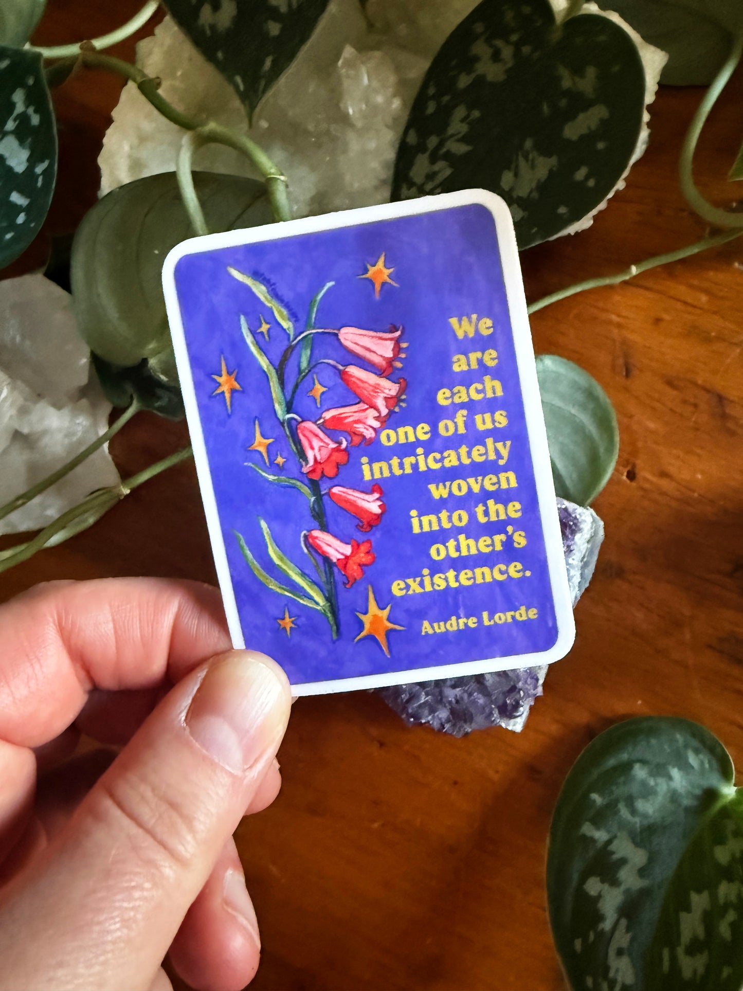 We are each one of us intricately woven into the other's existence, Audre Lorde: Feminist Sticker