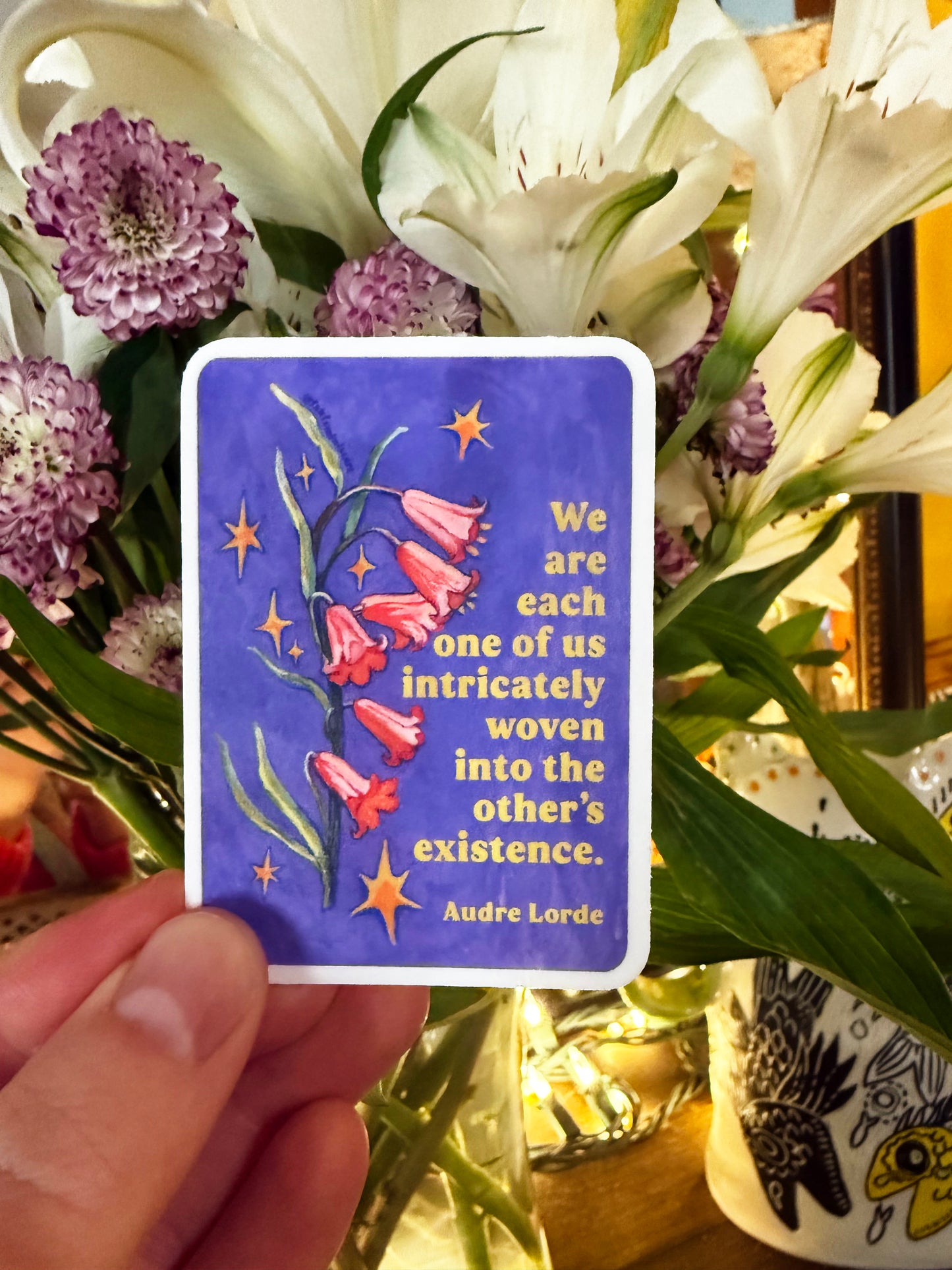 We are each one of us intricately woven into the other's existence, Audre Lorde: Feminist Sticker