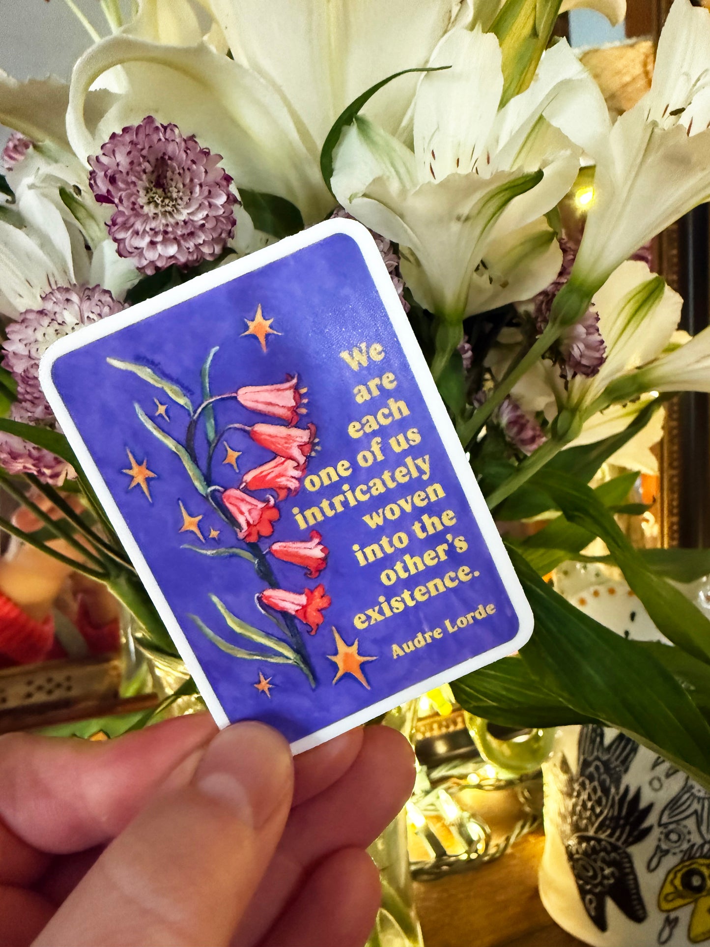 We are each one of us intricately woven into the other's existence, Audre Lorde: Feminist Sticker