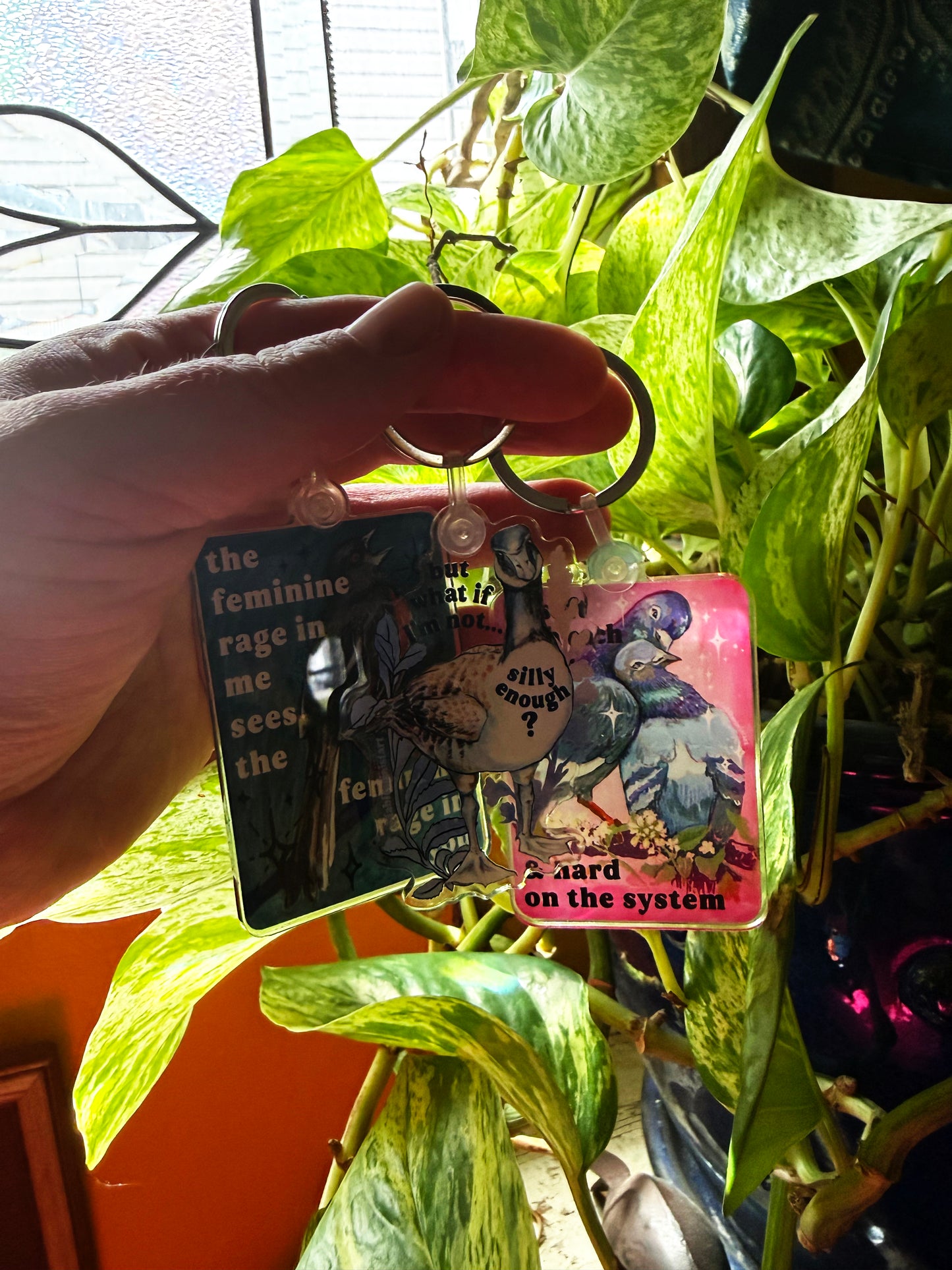 The feminine rage in me sees the feminine rage in you: Feminist Keychain