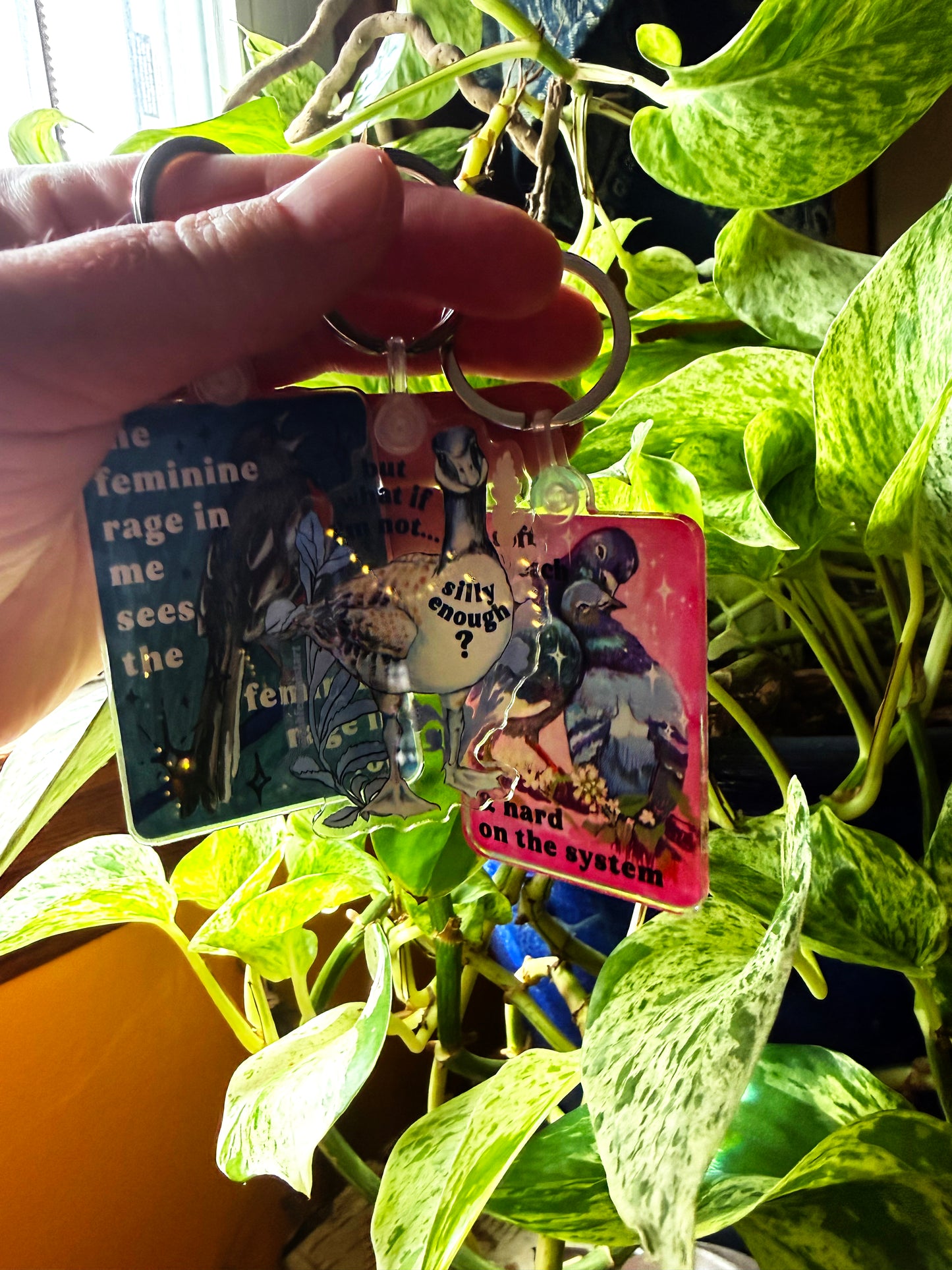 The feminine rage in me sees the feminine rage in you: Feminist Keychain