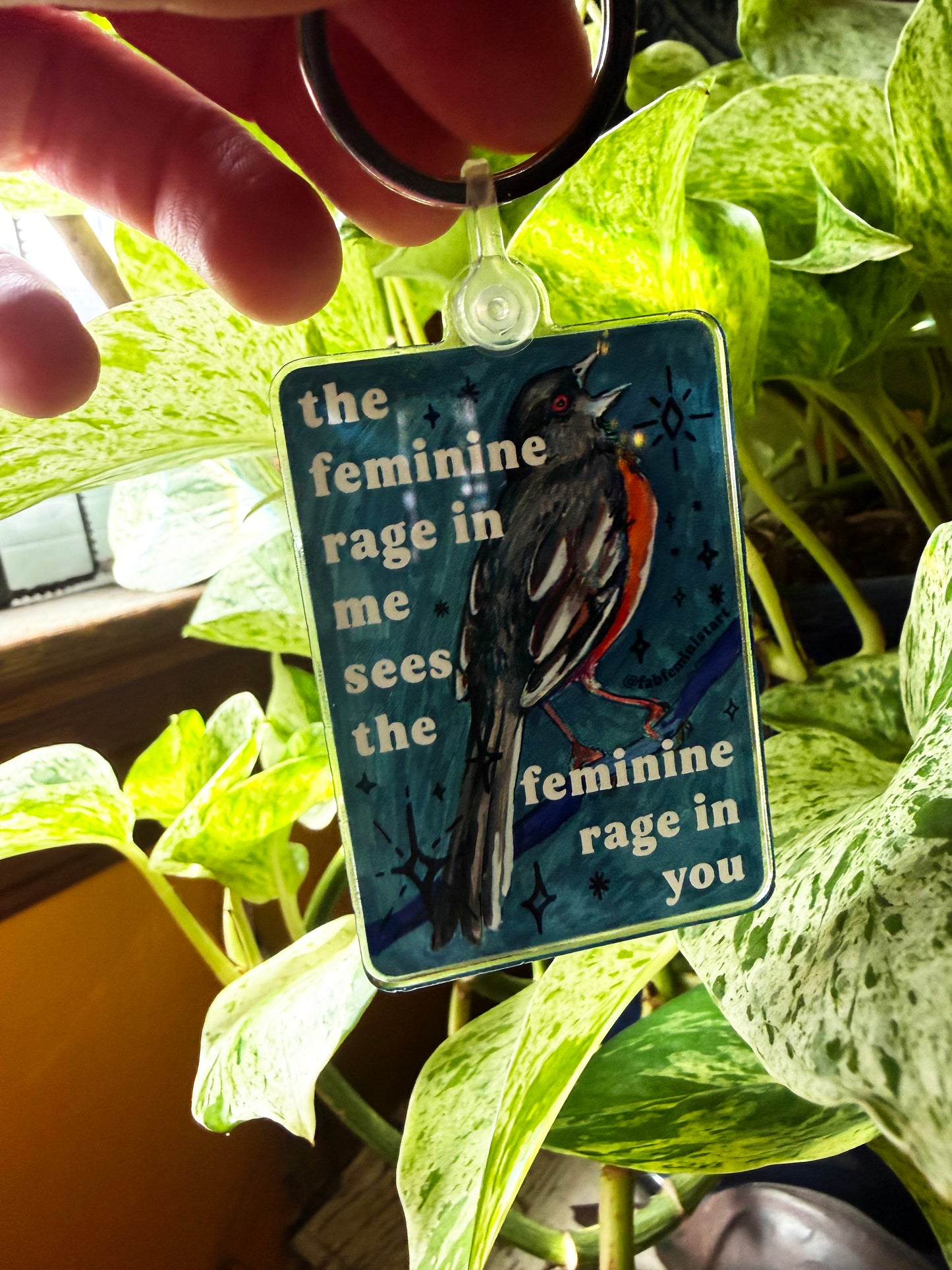 The feminine rage in me sees the feminine rage in you: Feminist Keychain