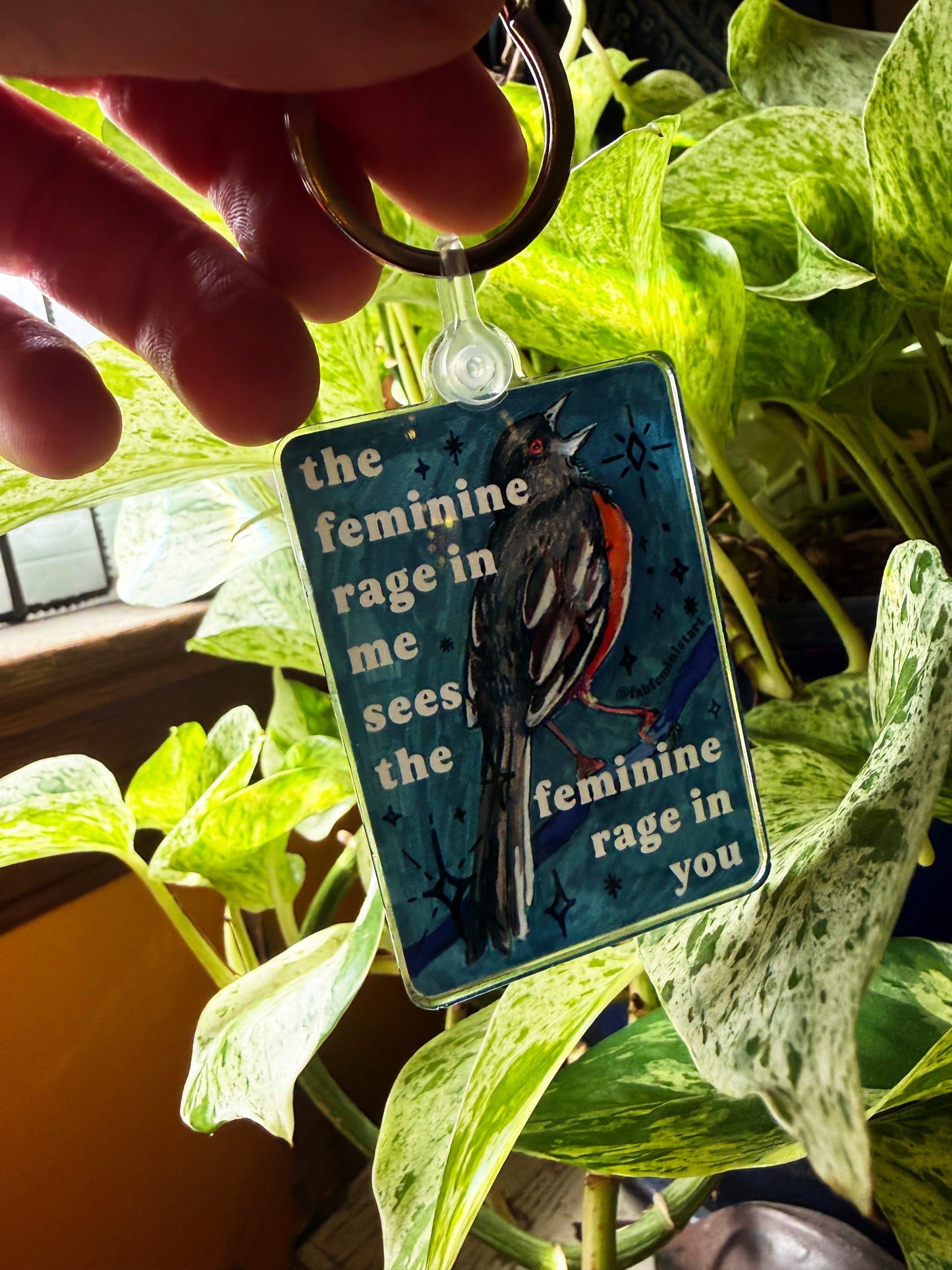 The feminine rage in me sees the feminine rage in you: Feminist Keychain