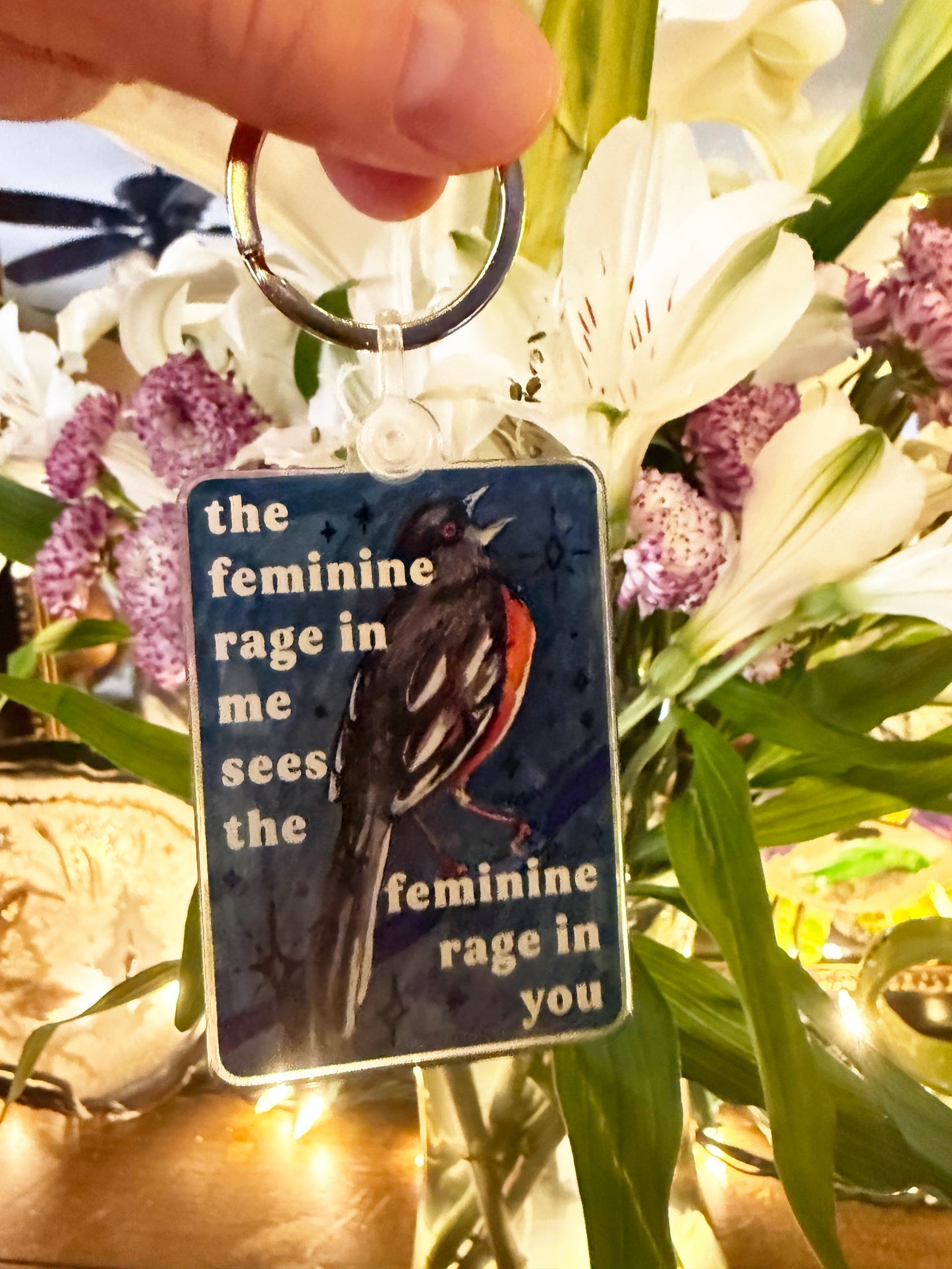 The feminine rage in me sees the feminine rage in you: Feminist Keychain