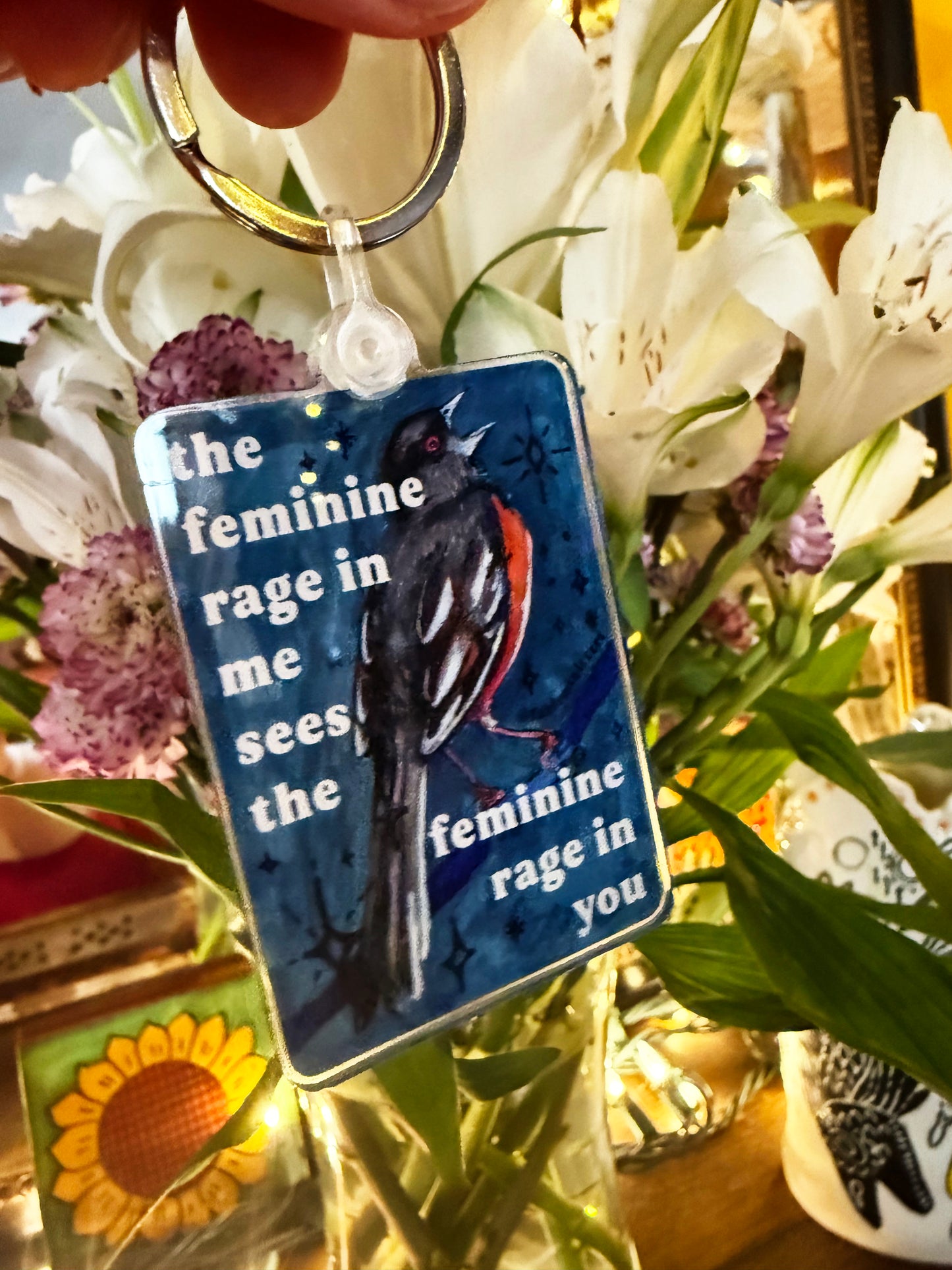 The feminine rage in me sees the feminine rage in you: Feminist Keychain