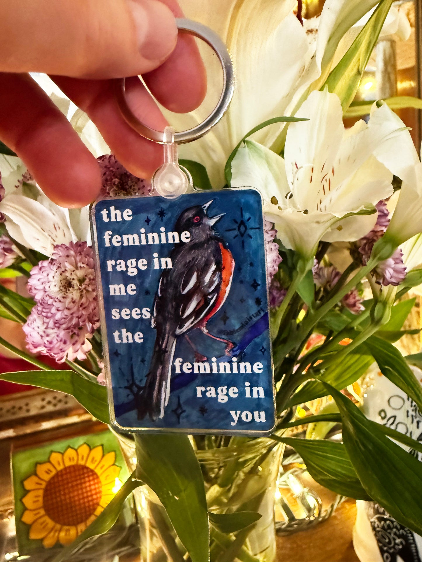 The feminine rage in me sees the feminine rage in you: Feminist Keychain