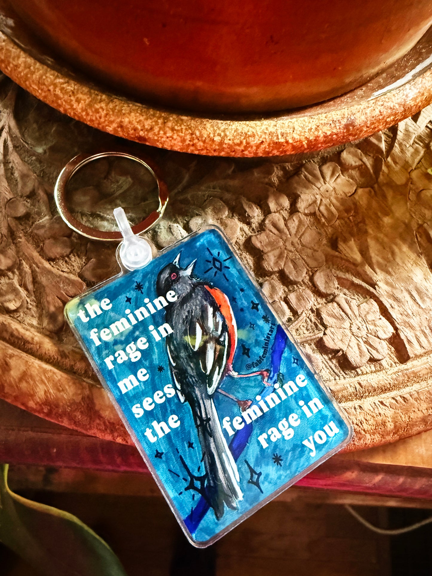 The feminine rage in me sees the feminine rage in you: Feminist Keychain