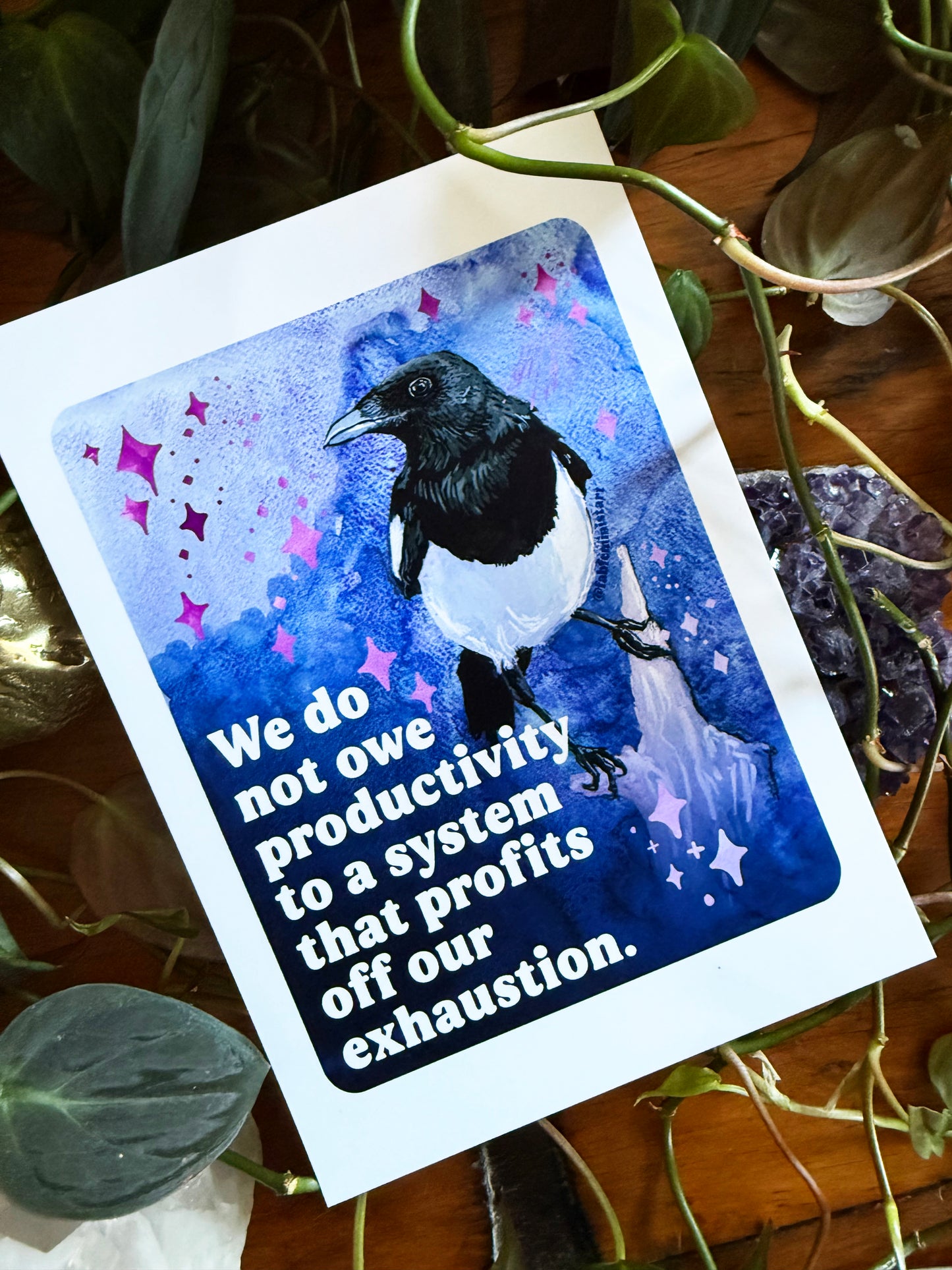 We do not owe productivity to a system that profits off our exhaustion: feminist art print