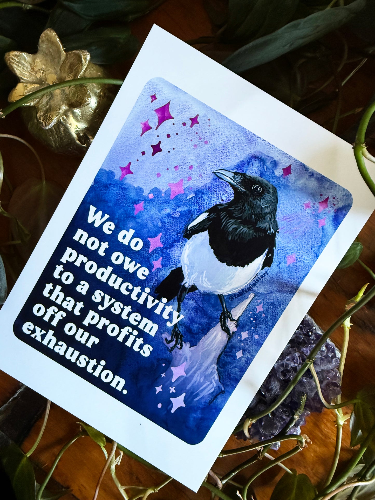We do not owe productivity to a system that profits off our exhaustion: feminist art print