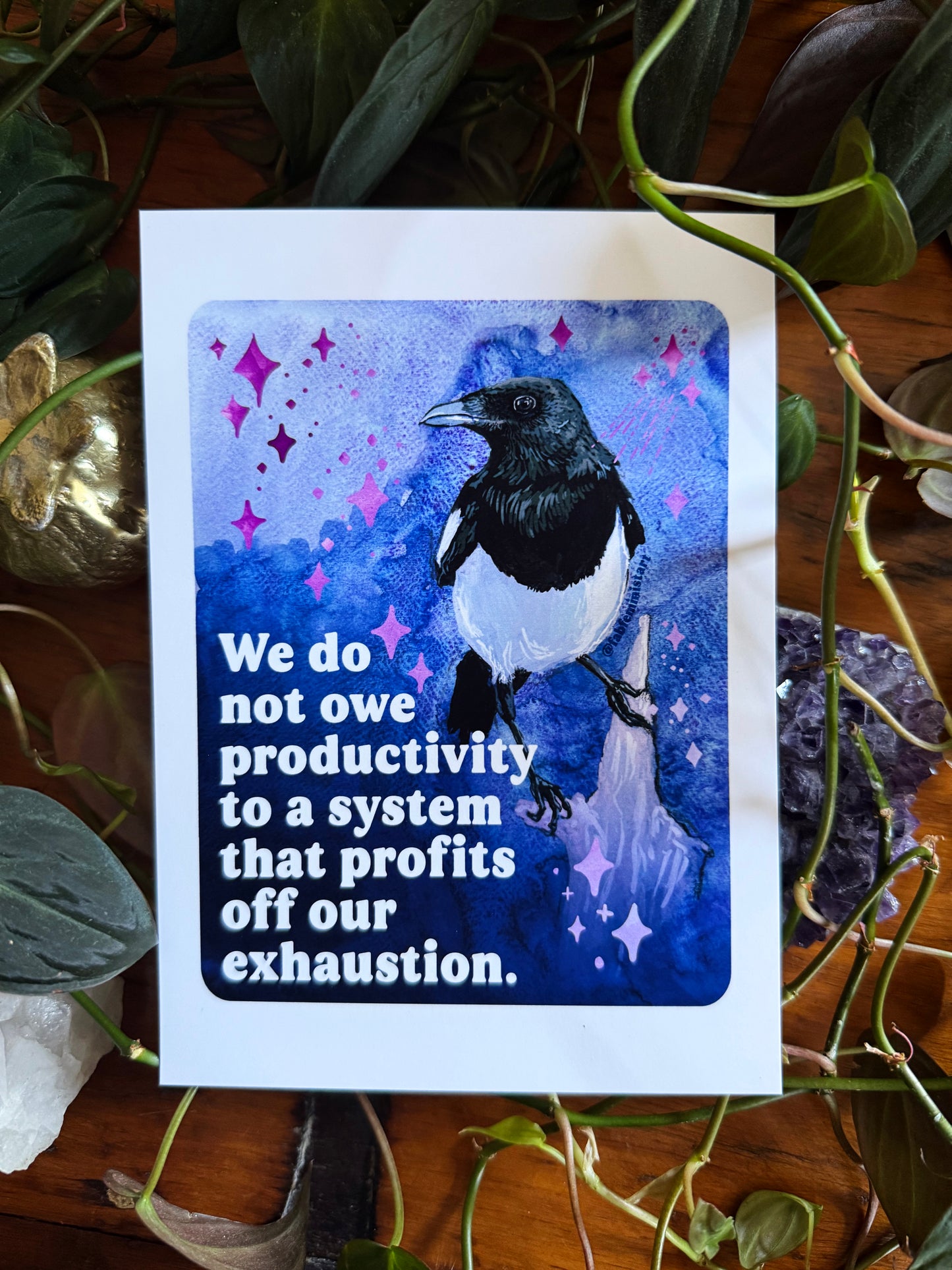 We do not owe productivity to a system that profits off our exhaustion: feminist art print