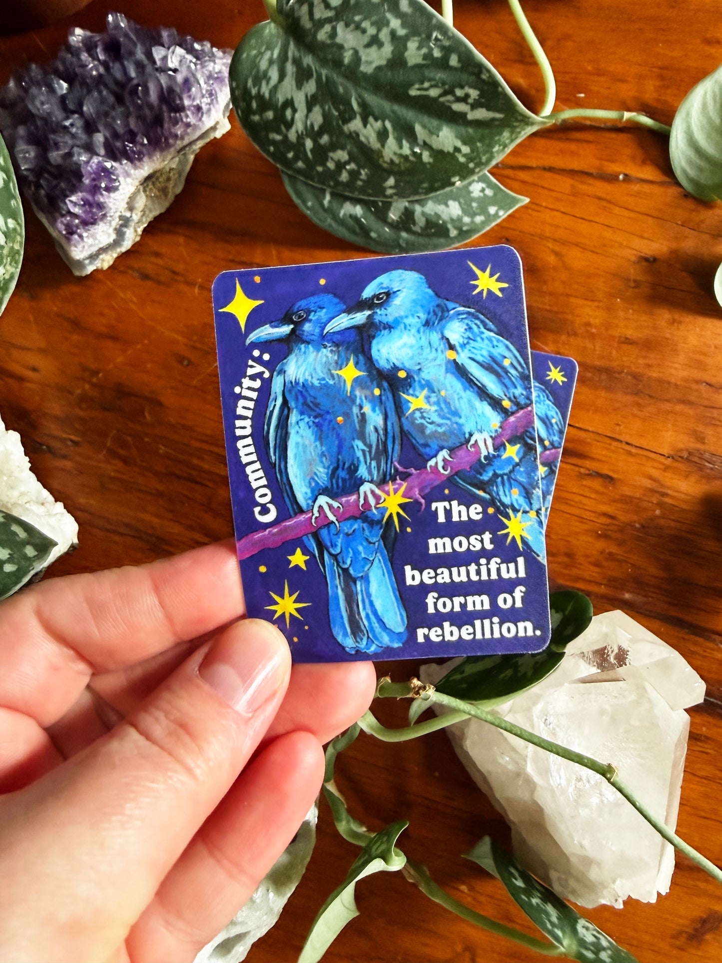 Community is the most beautiful form of rebellion: feminist sticker