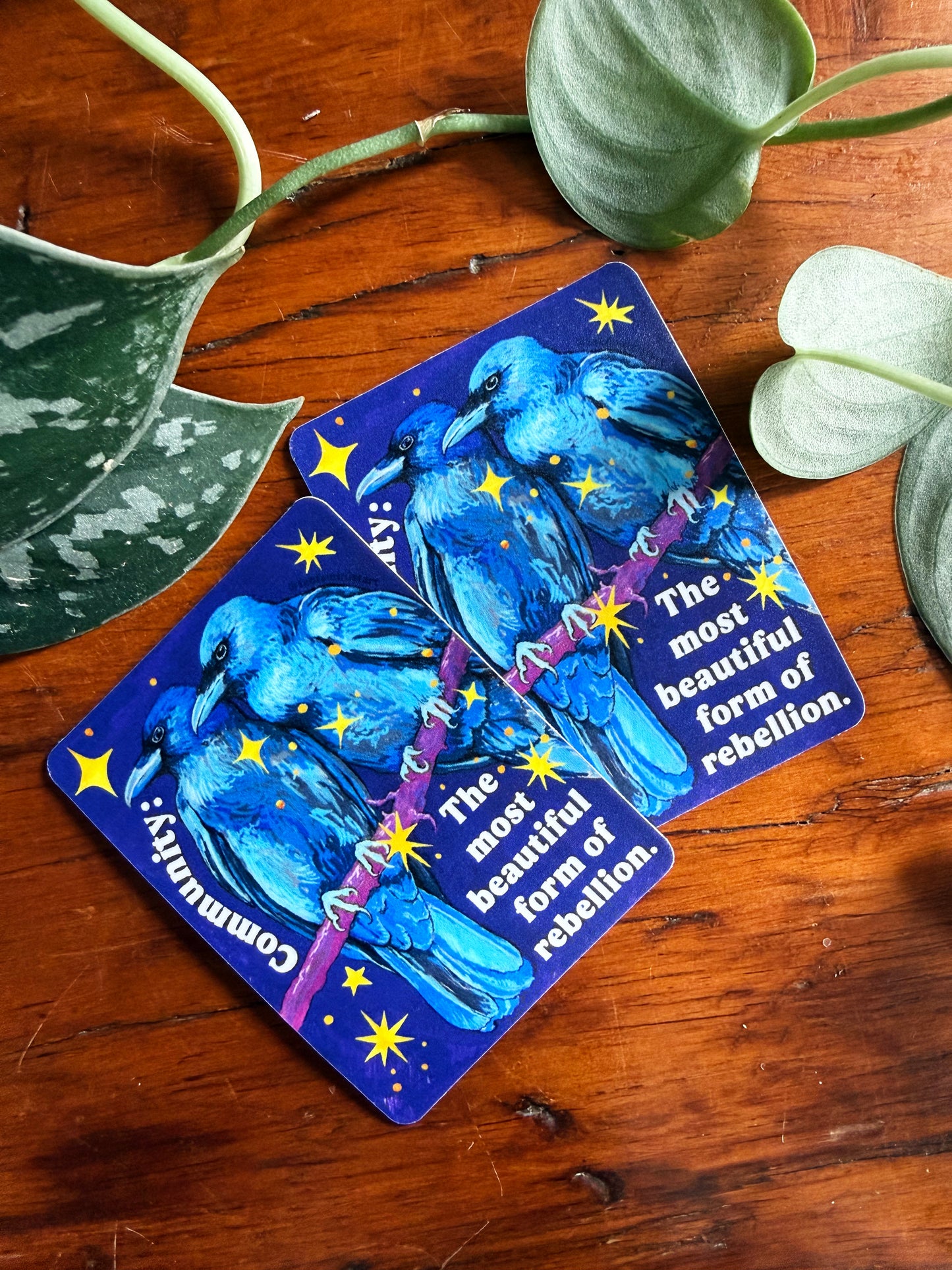 Community is the most beautiful form of rebellion: feminist sticker
